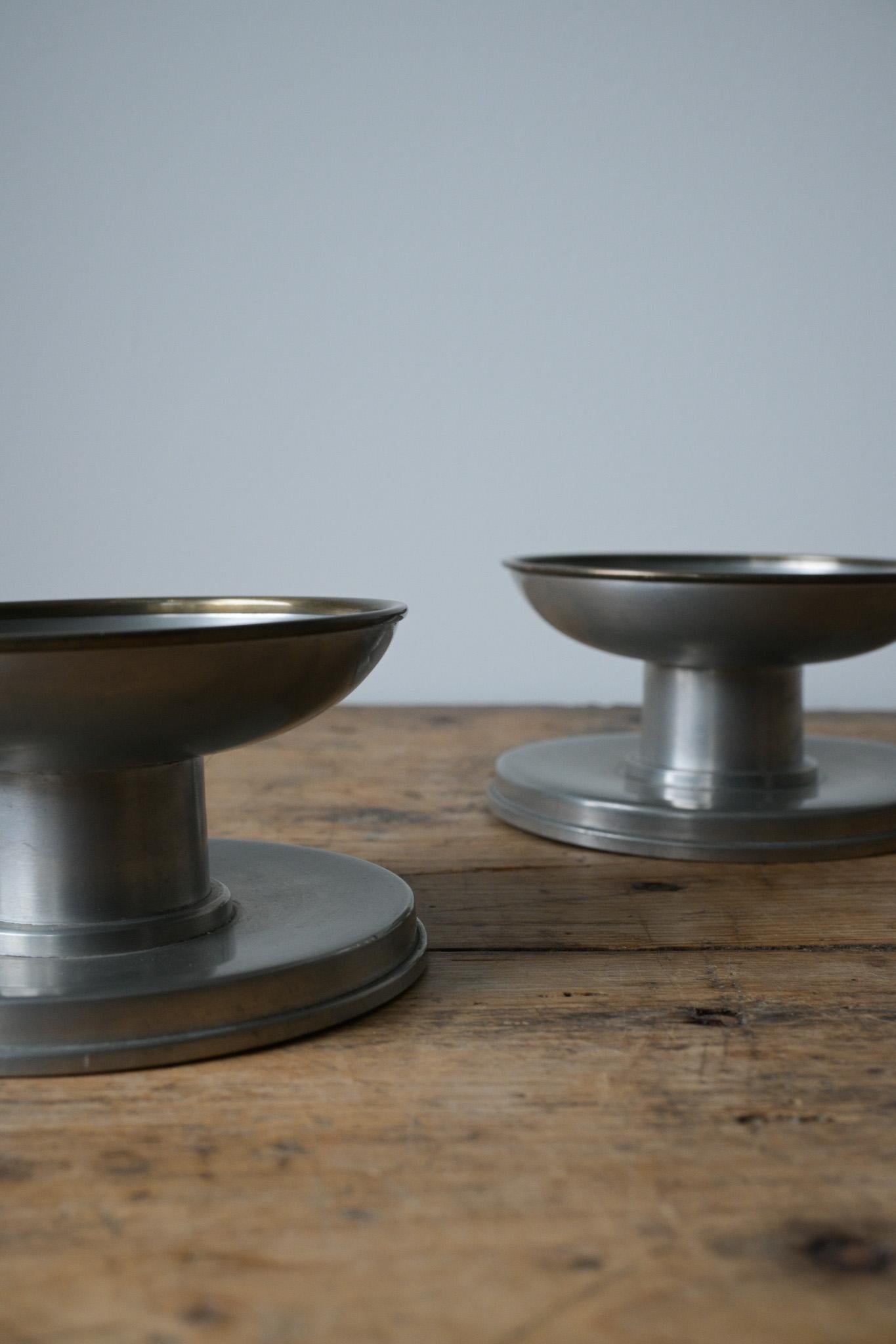 A set of two Swedish Tenn Candlestick Holders by GAB ca 1930-40 For Sale 1