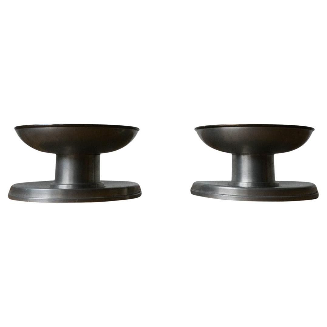 A set of two Swedish Tenn Candlestick Holders by GAB ca 1930-40 For Sale