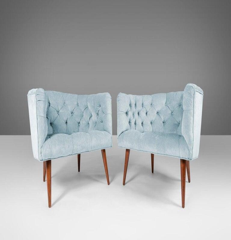 American Set of Two '2' Barrel Chairs After Milo Baughman for Thayer Coggin, c. 1960s For Sale