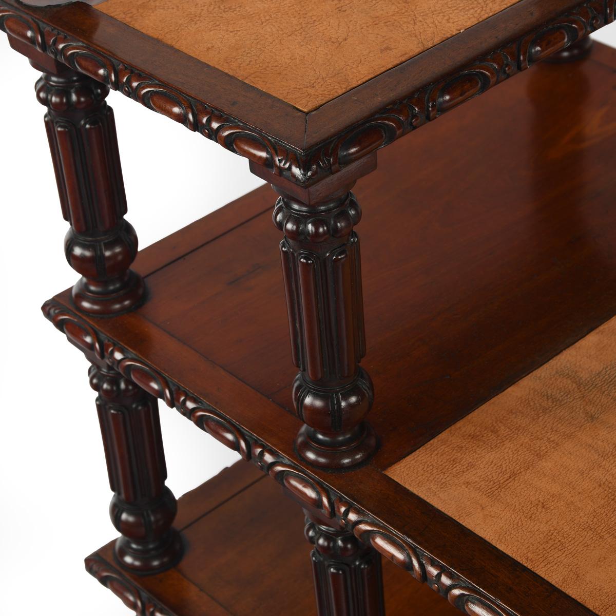 19th Century A set of Victorian mahogany library steps For Sale