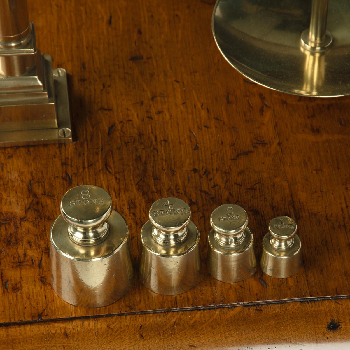 Brass A set of Victorian oak Jockey scales by Youngs