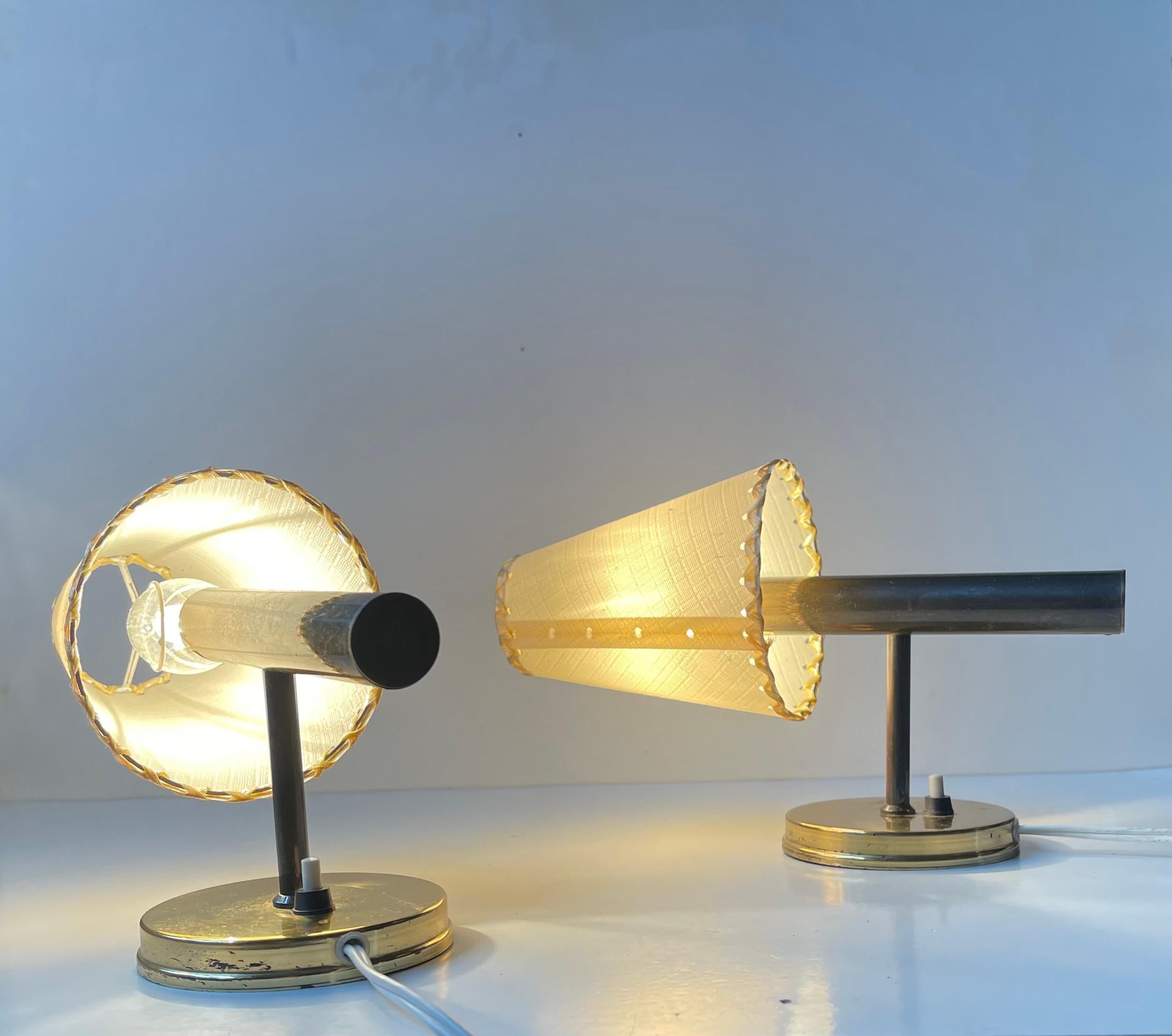 A Set of Vintage Danish Brass Wall Lamps by Svend Mejlstrøm, 1970s In Good Condition In Esbjerg, DK