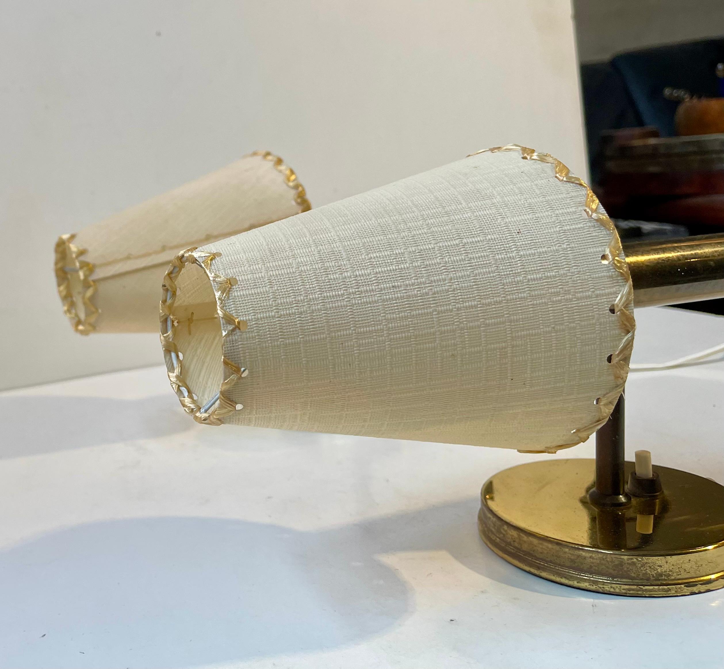 A Set of Vintage Danish Brass Wall Lamps by Svend Mejlstrøm, 1970s 1