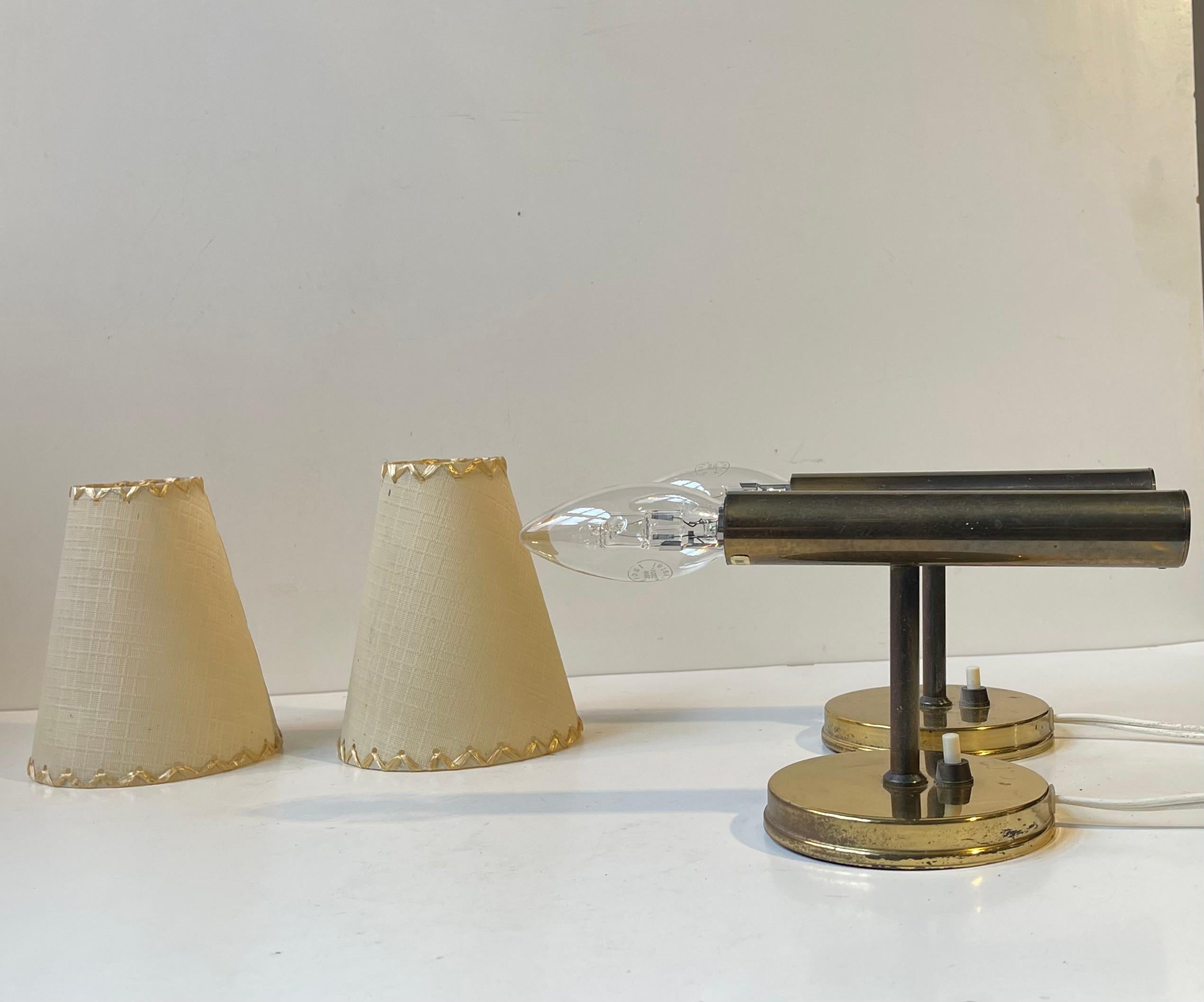A Set of Vintage Danish Brass Wall Lamps by Svend Mejlstrøm, 1970s 2