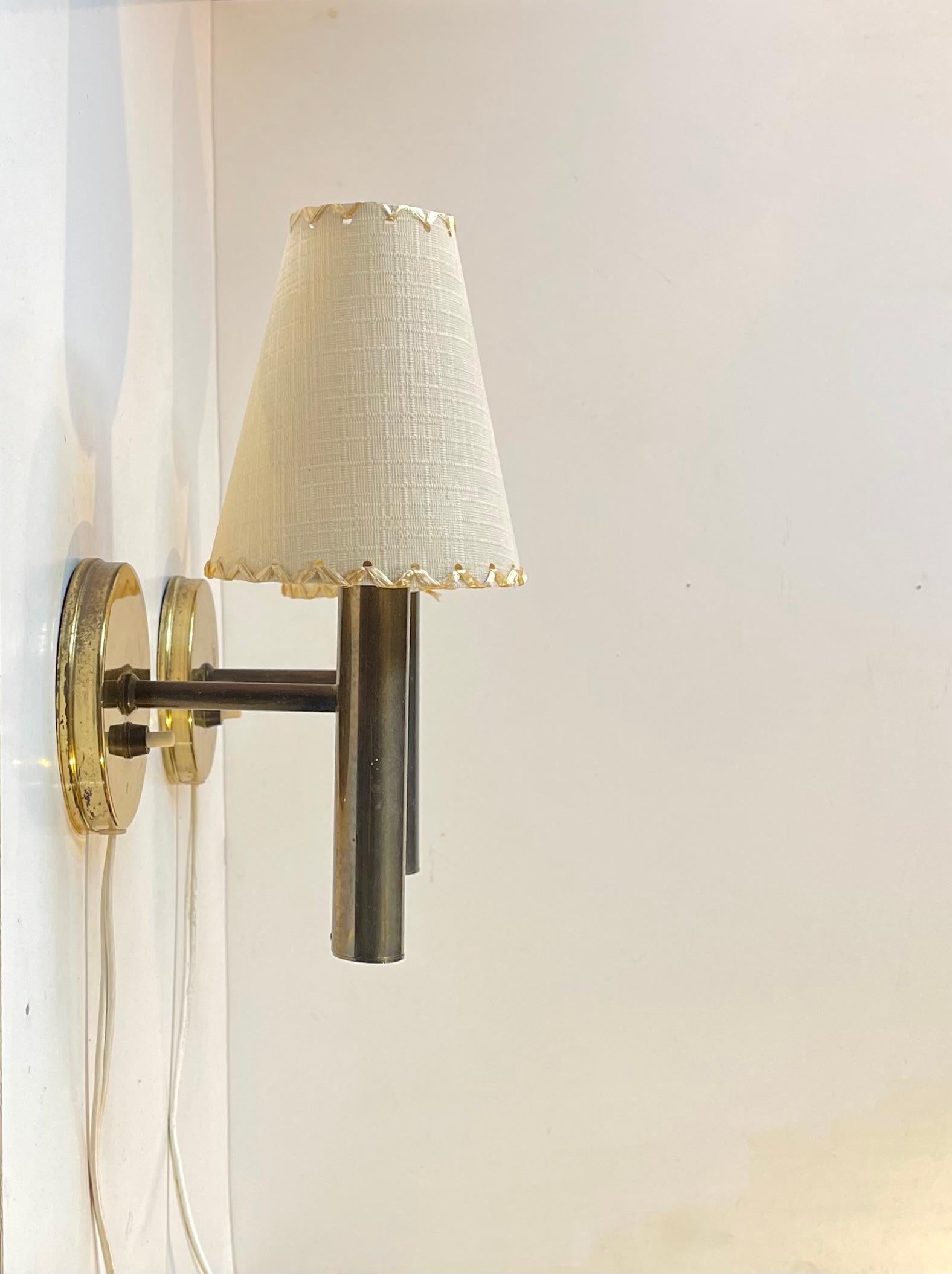 A Set of Vintage Danish Brass Wall Lamps by Svend Mejlstrøm, 1970s 3