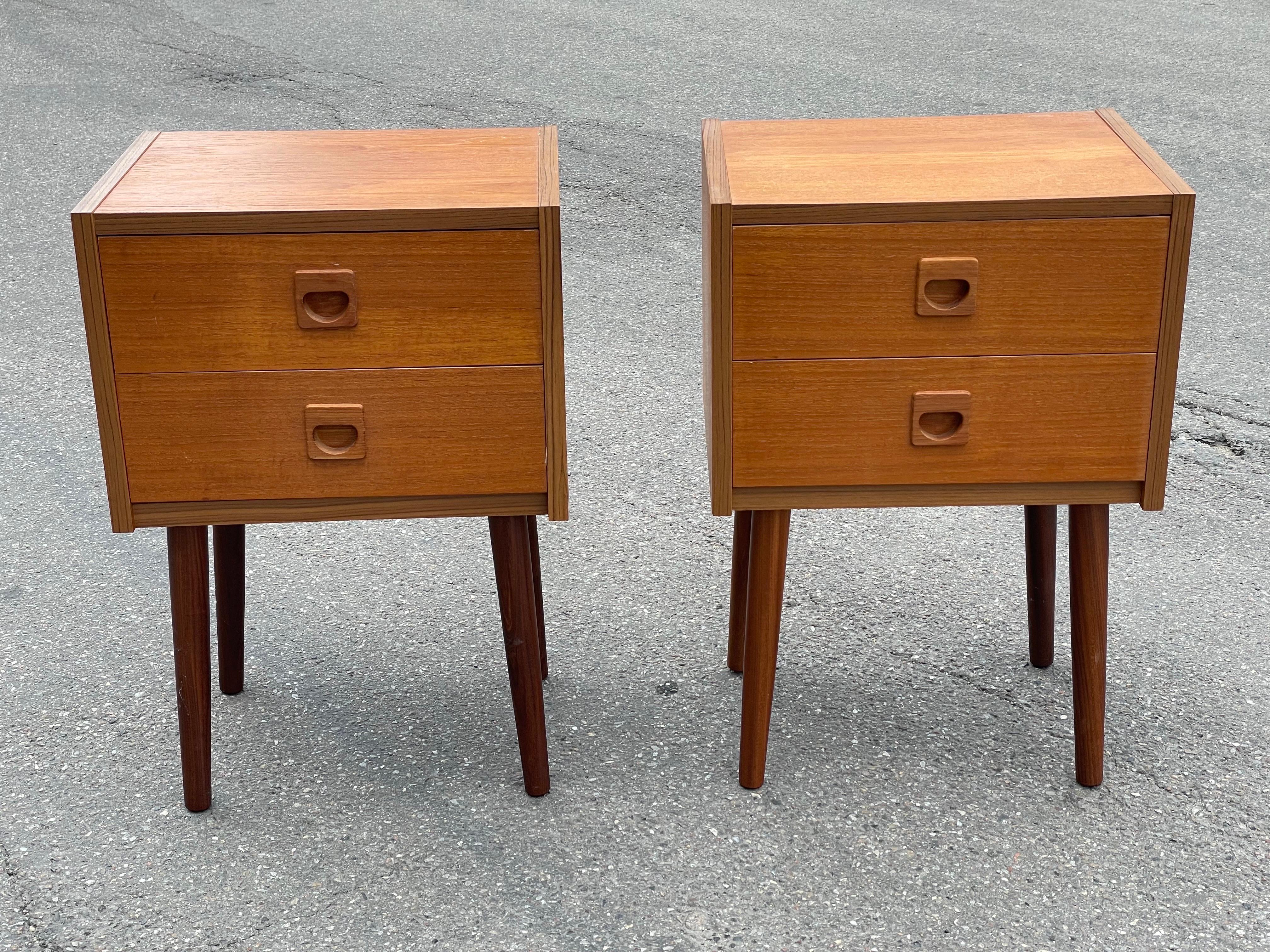 vintage teak nightstands