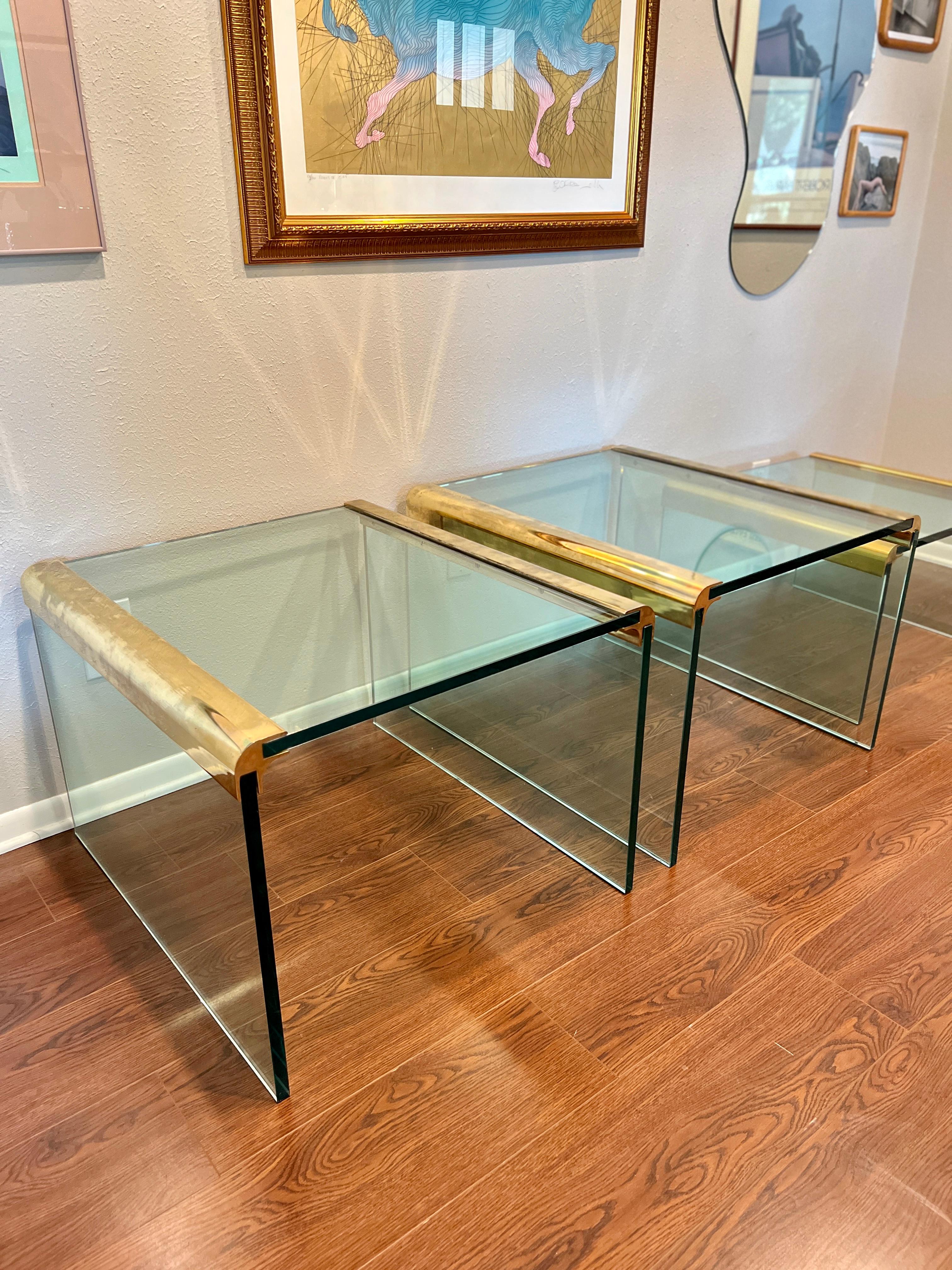 Late 20th Century Set of Waterfall End Tables by Leon Rosen for Pace Collection, circa 1970s