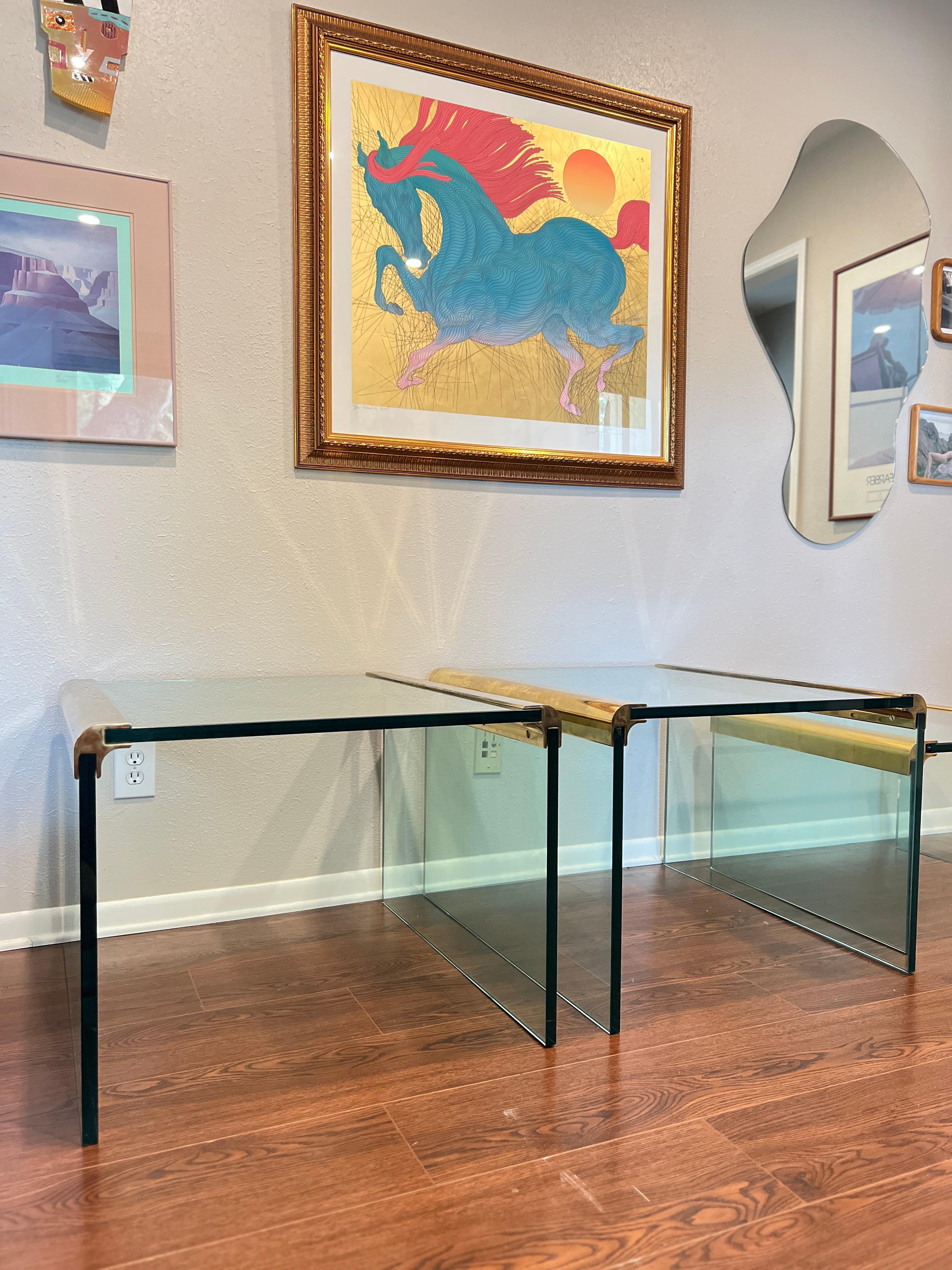 Set of Waterfall End Tables by Leon Rosen for Pace Collection, circa 1970s 1