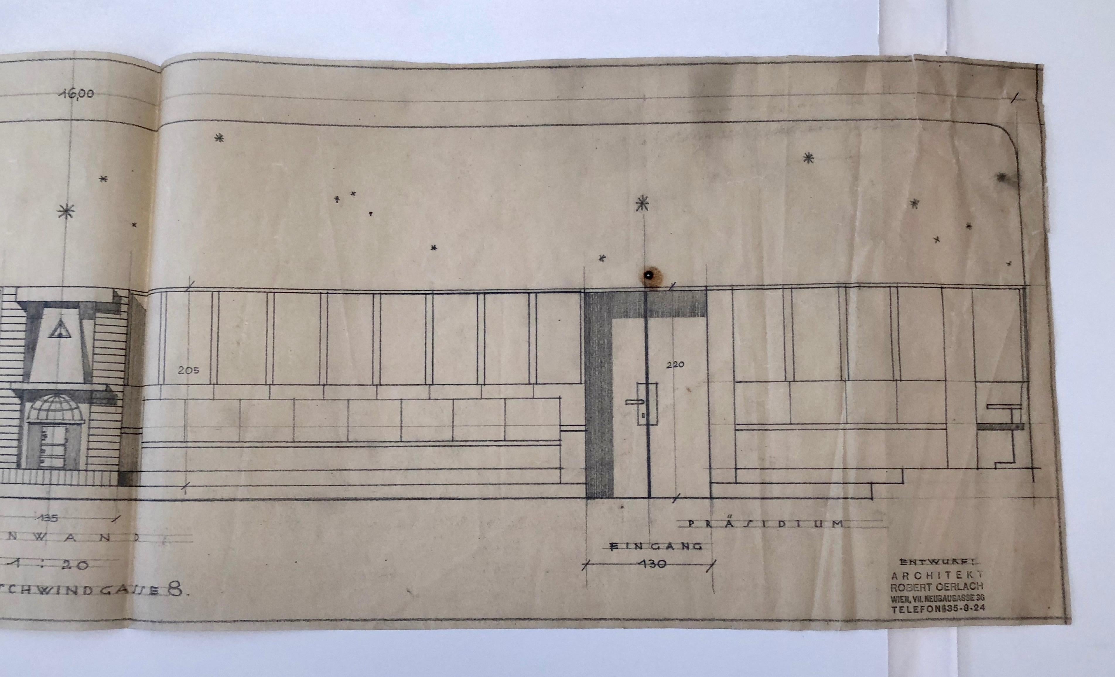 Set of Working Drawings, 1930, for a Free Masons Lodge, Schwind Gasse, Vienna For Sale 10