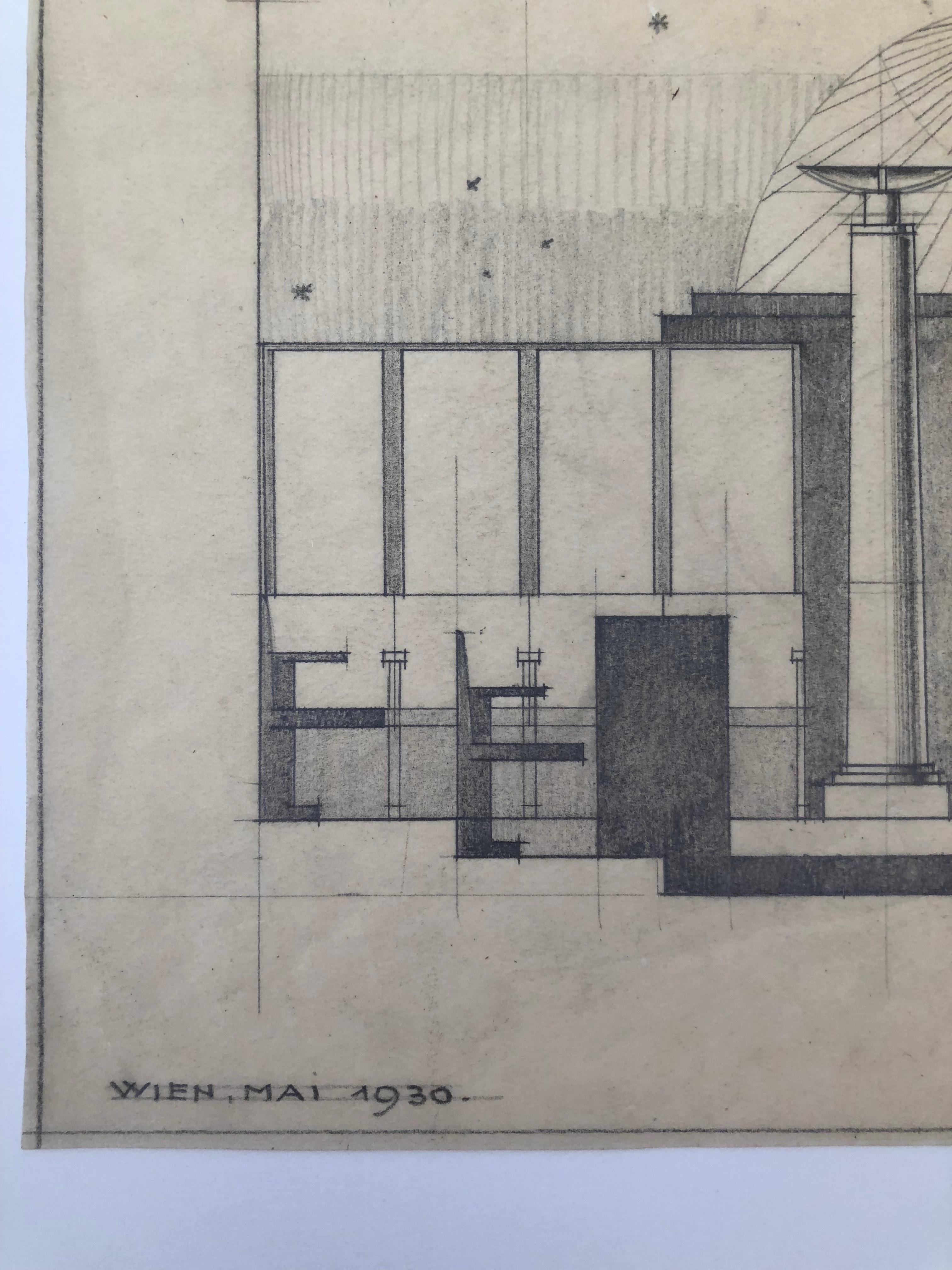 Set of Working Drawings, 1930, for a Free Masons Lodge, Schwind Gasse, Vienna For Sale 1
