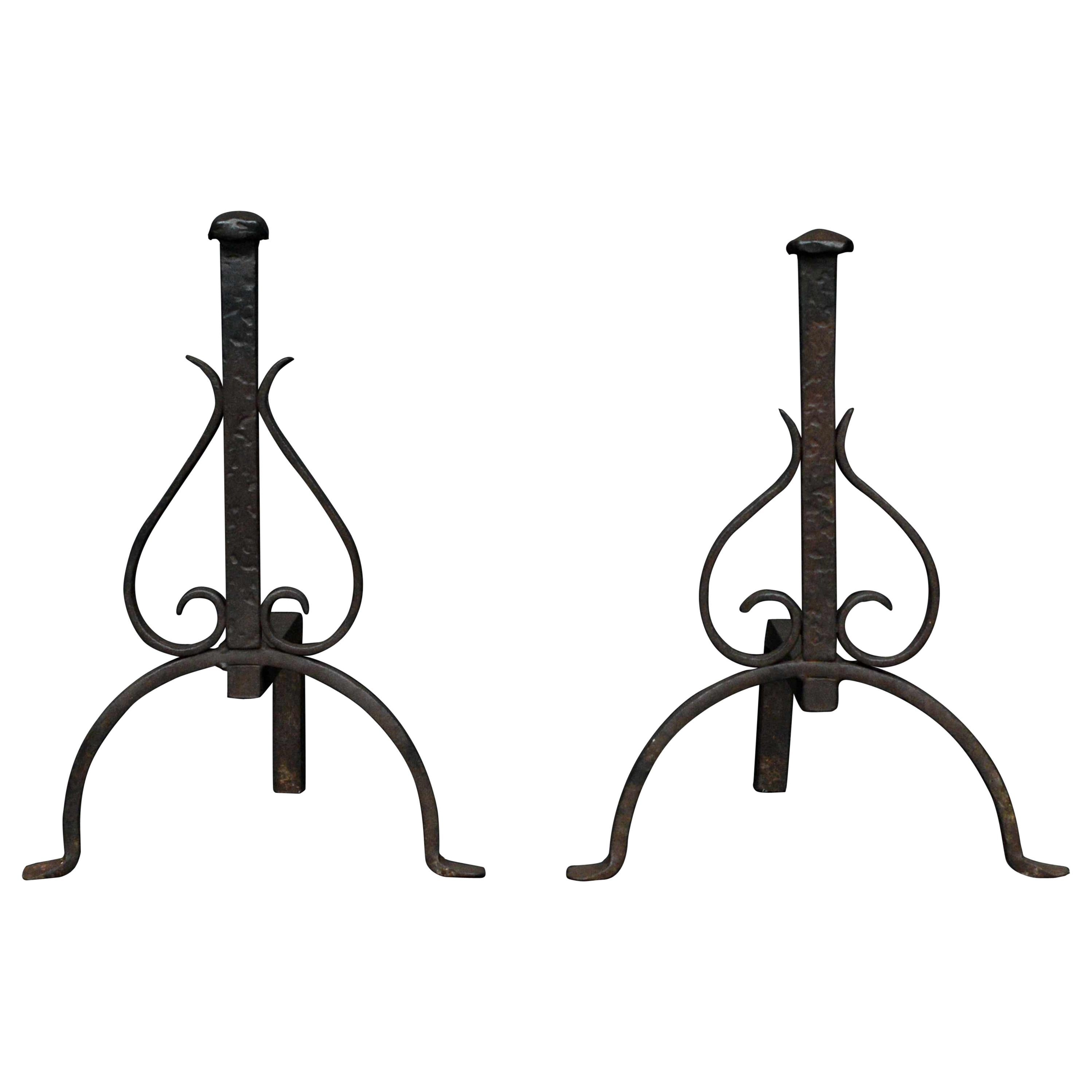 Set of Wrought Iron Firedgos For Sale