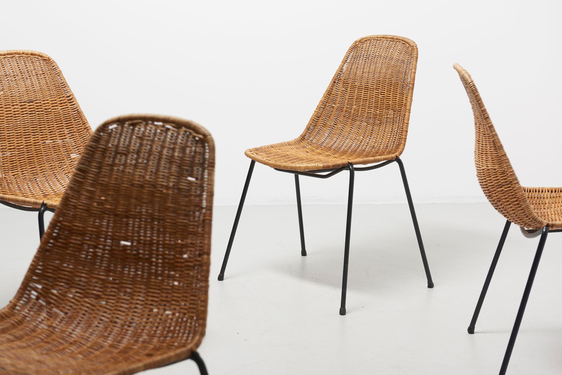Set Rattan Dining Chairs, Gian Franco Legler 7