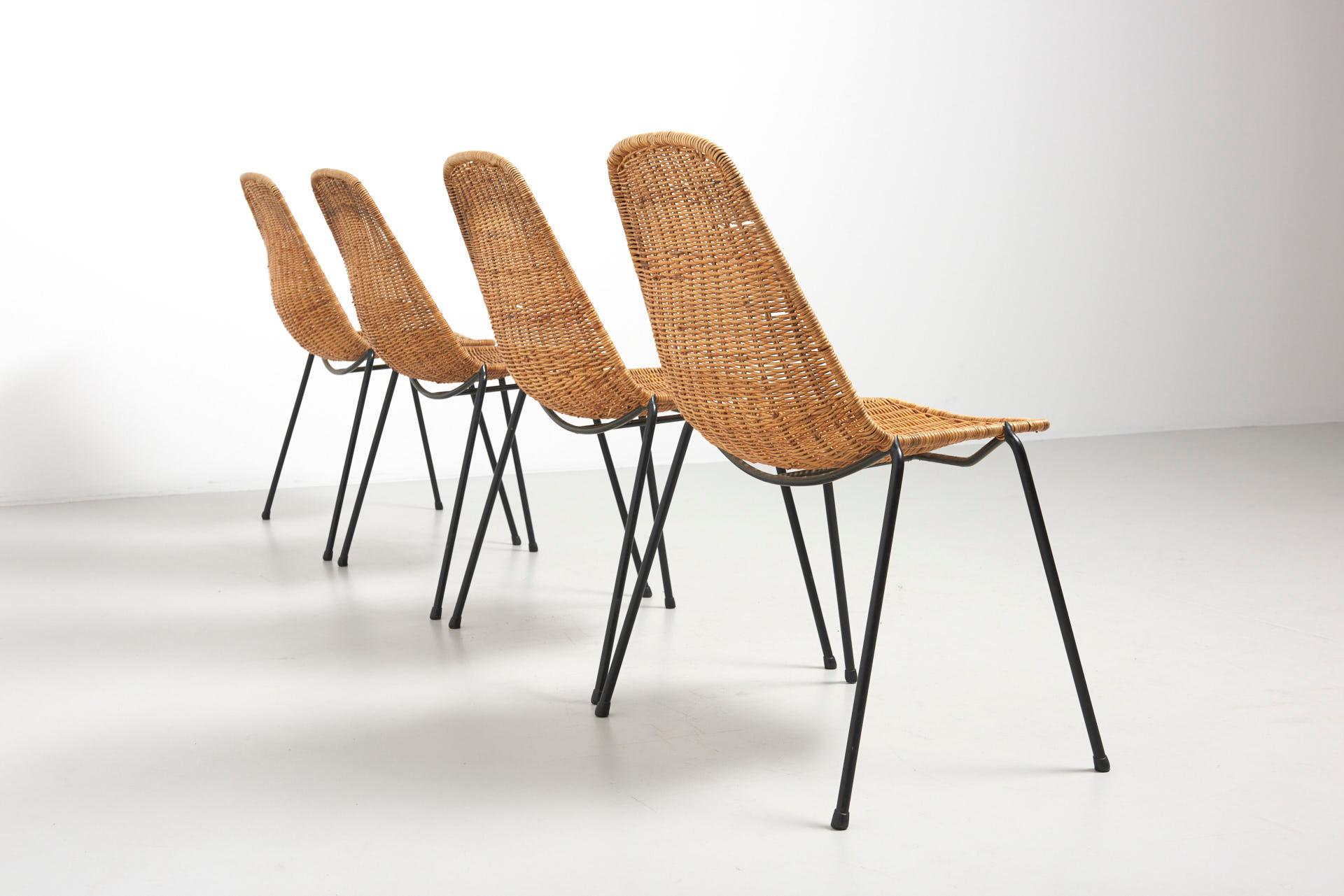 Set Rattan Dining Chairs, Gian Franco Legler 3