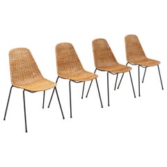 Set Rattan Dining Chairs, Gian Franco Legler