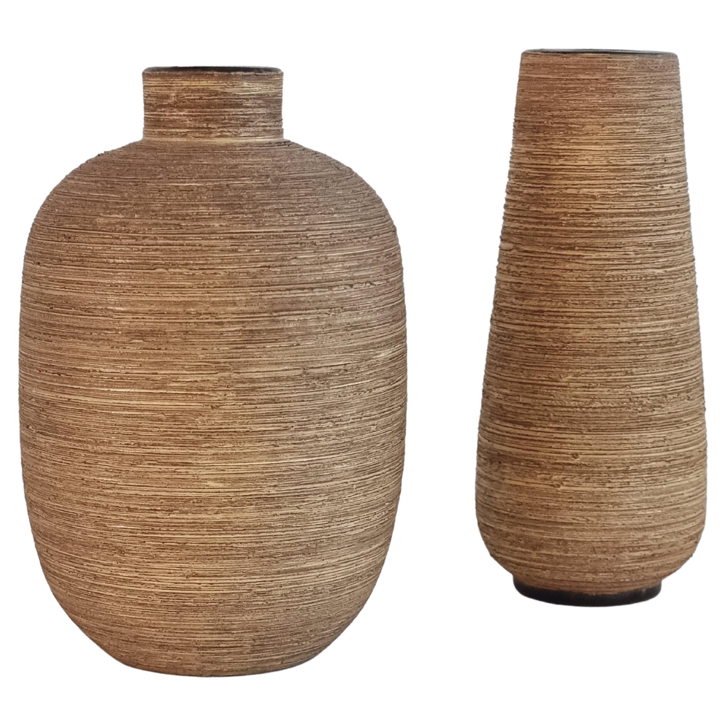 Set di due vasi in ceramica di Greta Runeborg per Ekeby, Scandinavia Moderna