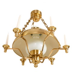 A Seven-Light Brass Pendant