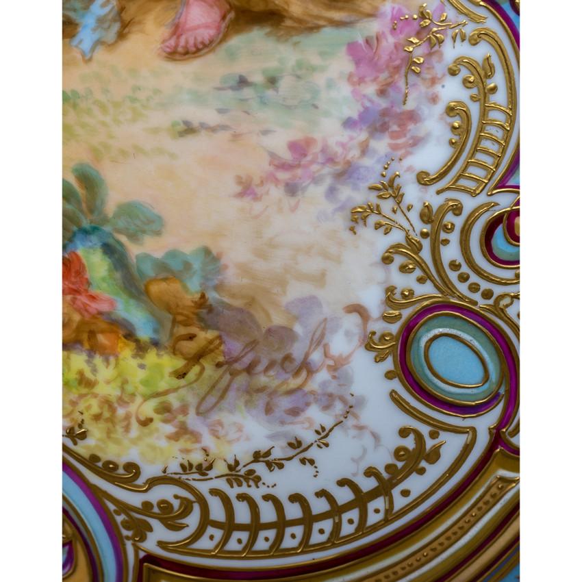 Jarrón de porcelana de Sèvres y bronce dorado de estilo Arts & Crafts de Fuchs en venta 1