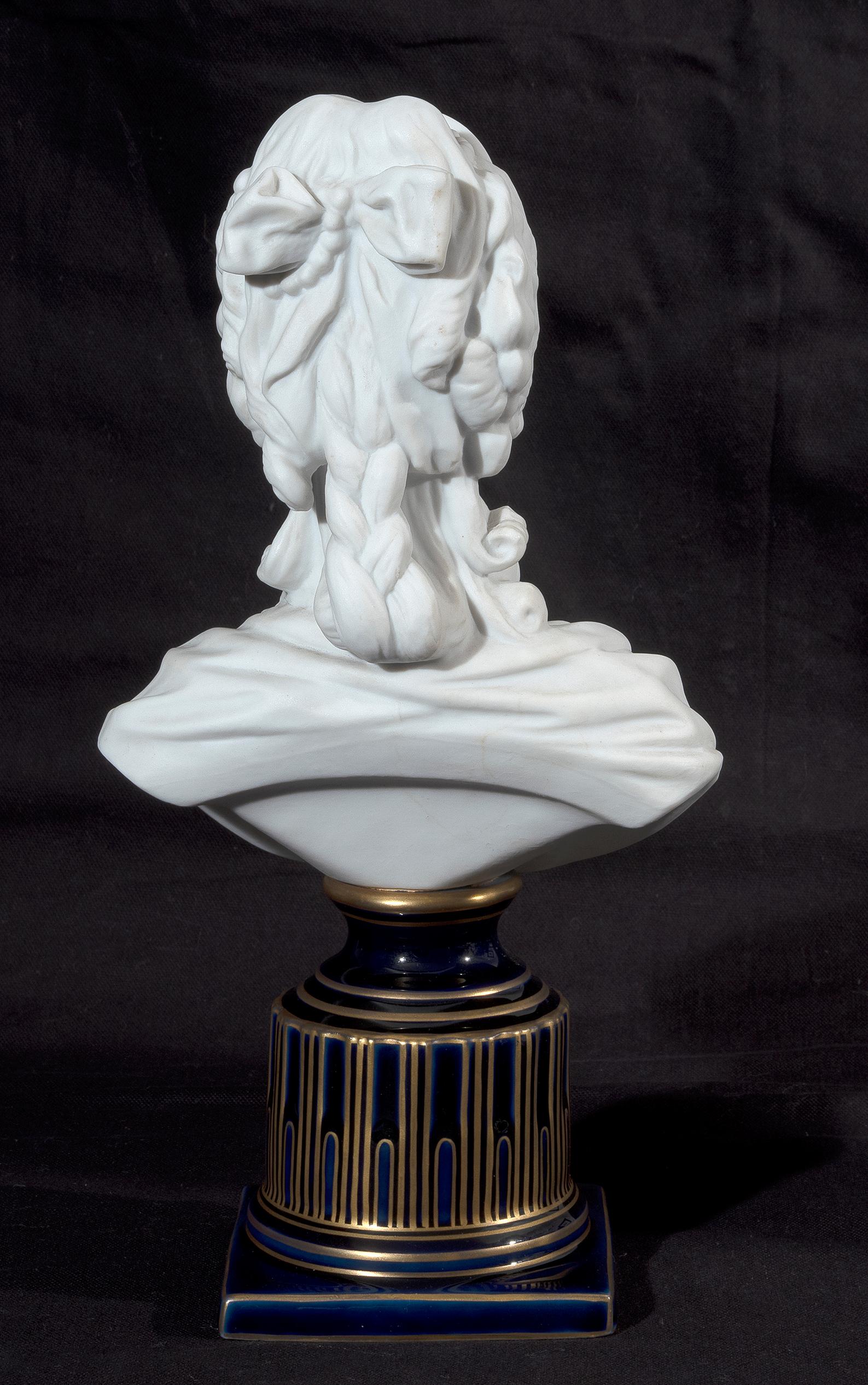 Napoleon III Sèvres Style Bisque Porcelain Bust of Marie Antoinette, Early 20th Century For Sale