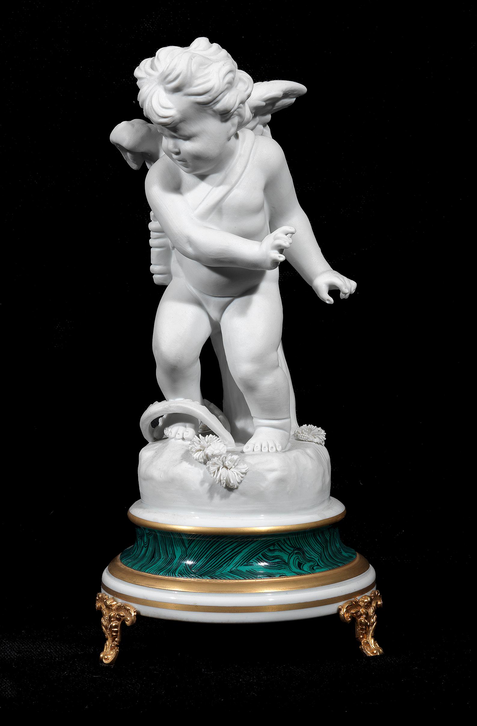 French Sèvres Style Bisque Porcelain Cupid, Early 20th Century