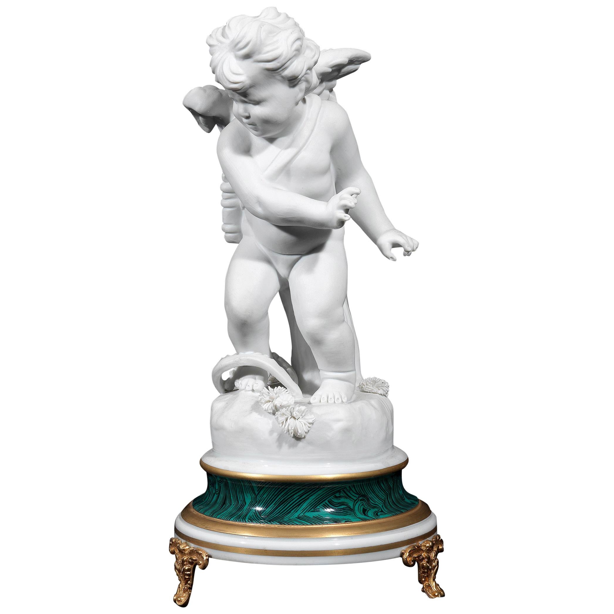 Sèvres Style Bisque Porcelain Cupid, Early 20th Century