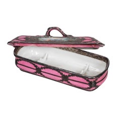 Sevres Style "Silvered" Rectangular Pink-Ground Box and Cover, Pen Tray