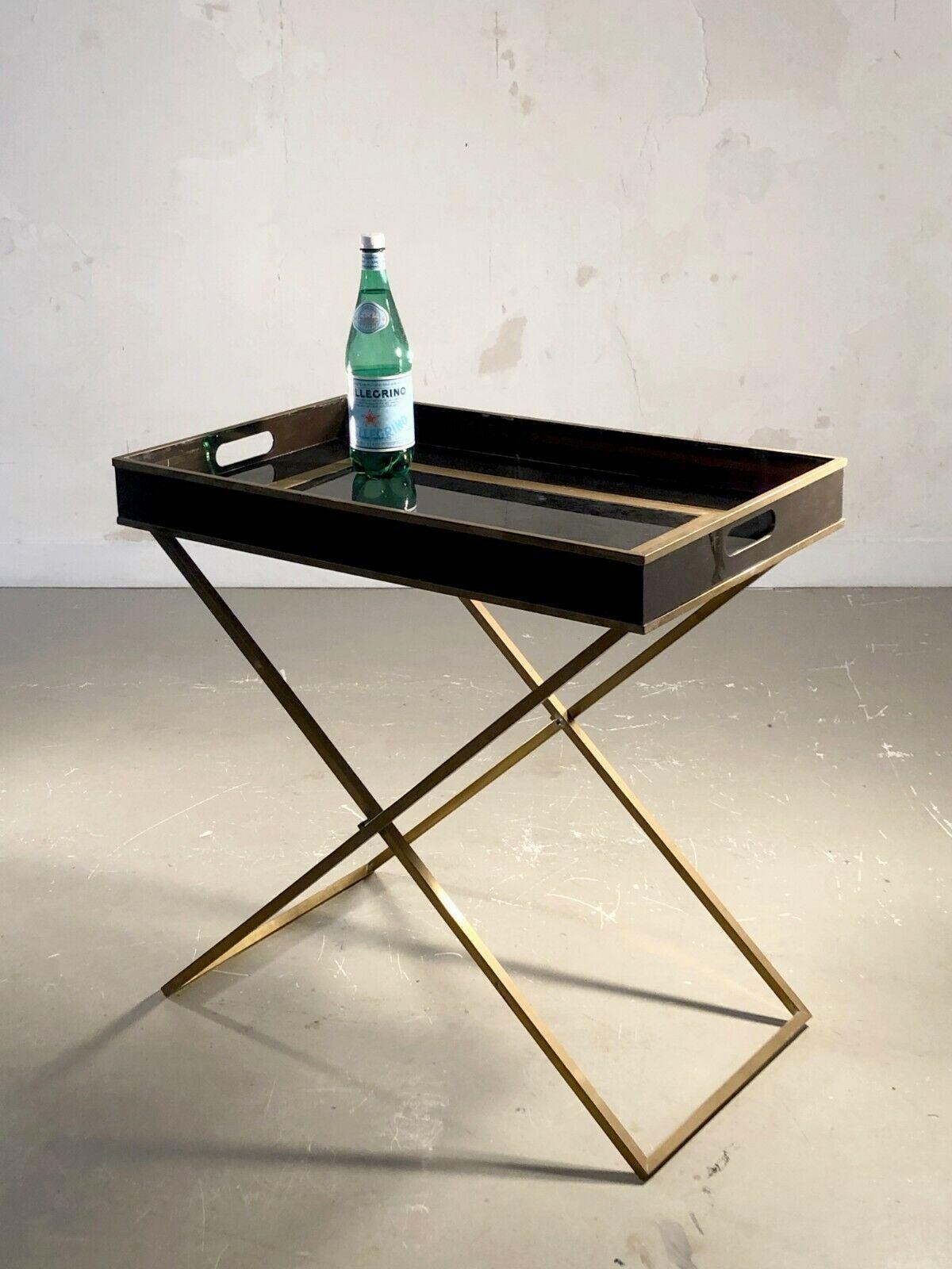 A SHABBY-CHIC Lucite & Brass SIDE TABLE & PLATE, by JANSEN, France 1970 For Sale 4