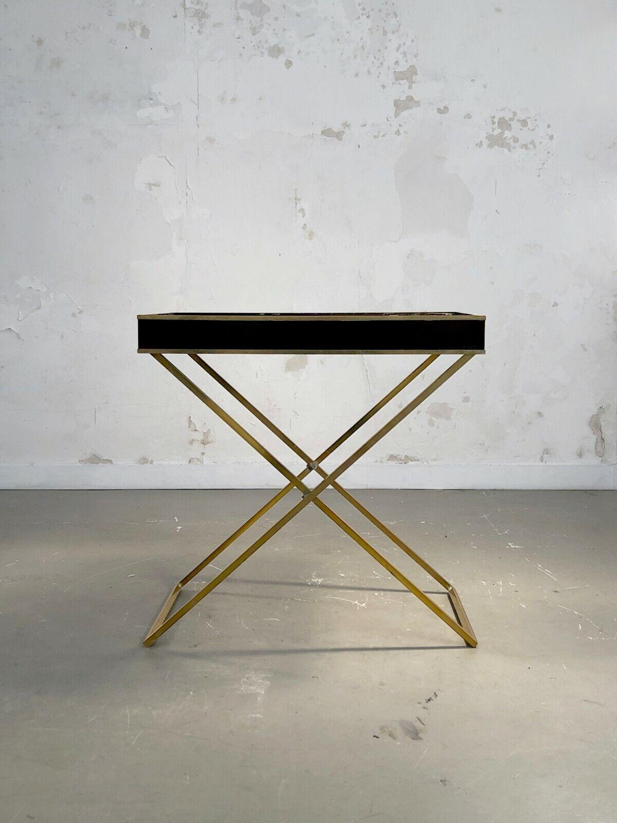Italian A SHABBY-CHIC Lucite & Brass SIDE TABLE & PLATE, by JANSEN, France 1970 For Sale