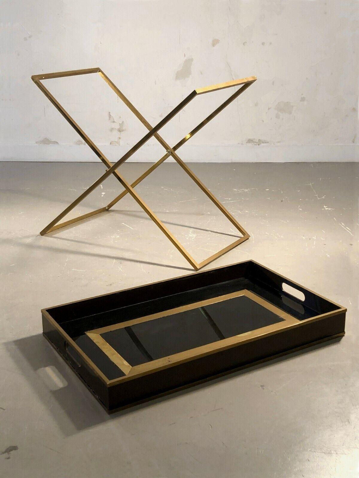 A SHABBY-CHIC Lucite & Brass SIDE TABLE & PLATE, by JANSEN, France 1970 In Good Condition For Sale In PARIS, FR