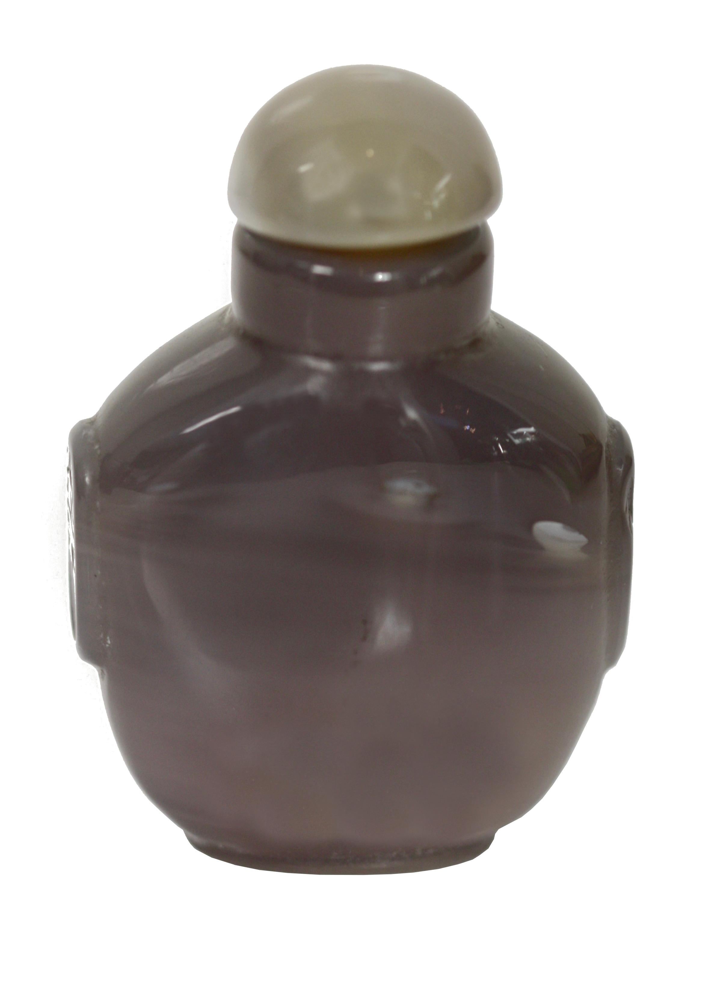 Art Glass A Shadow Agate 'Horse' Snuff Bottle Chinese, Qing Dynasty 19th Century, For Sale