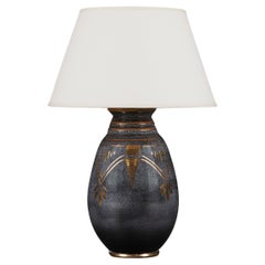 Antique A Shagreen Glaze Art Deco Lamp