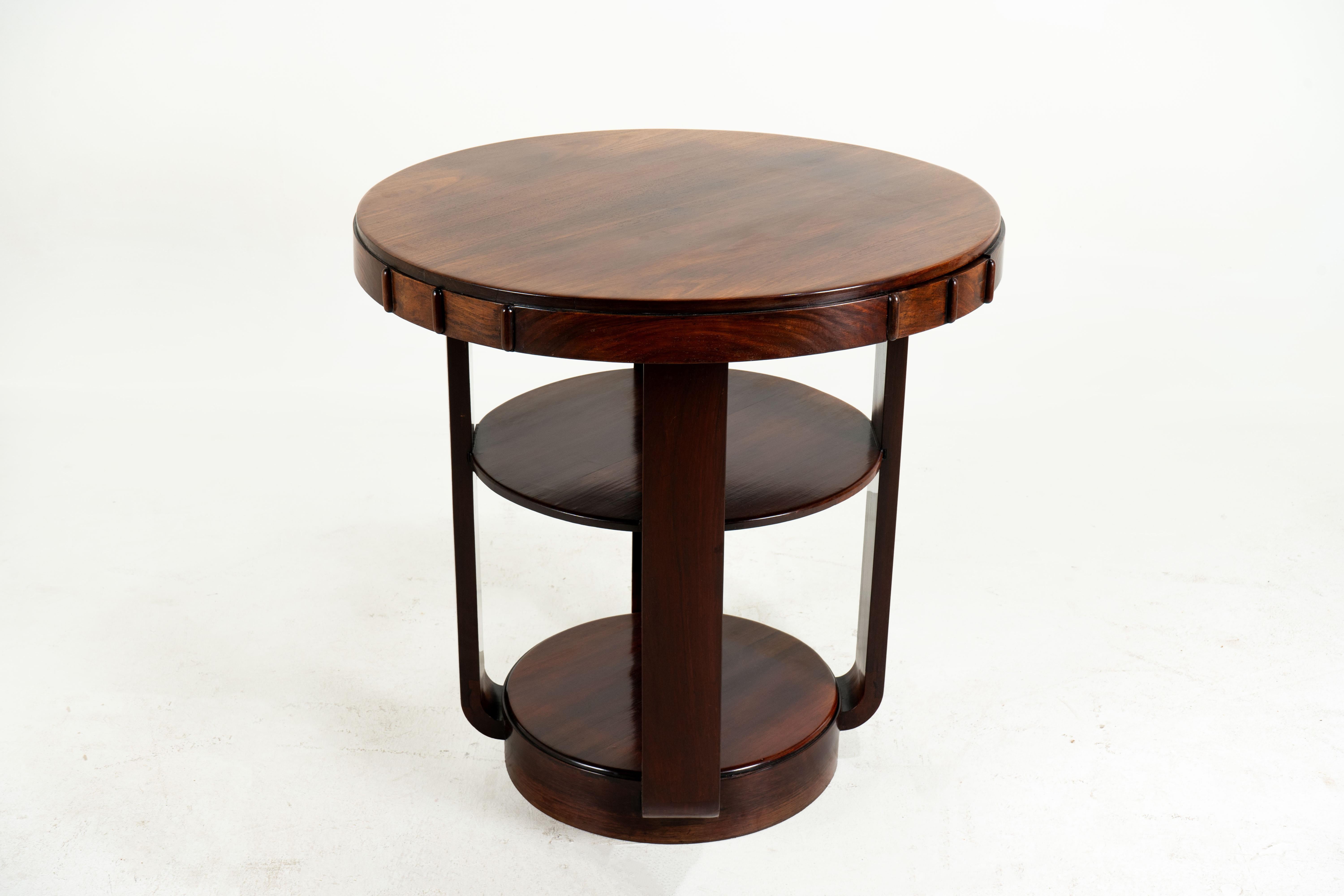 This elegant table combines classic Art Deco styling with solid hardwood construction.   During the 1930’s, Shanghai, China was a boomtown, and the dominant architectural style was Art Deco, in keeping with global trends.   In fact, Art Deco was the