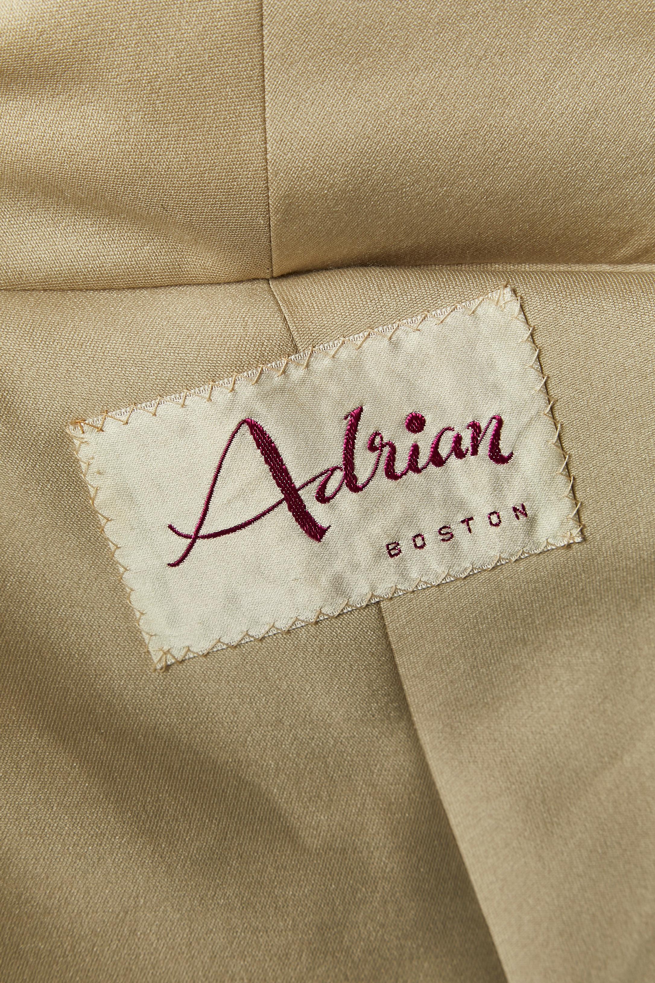 A shape beige coat with bow on the top middle front ADRIAN / PAULINE TRIGERE For Sale 2