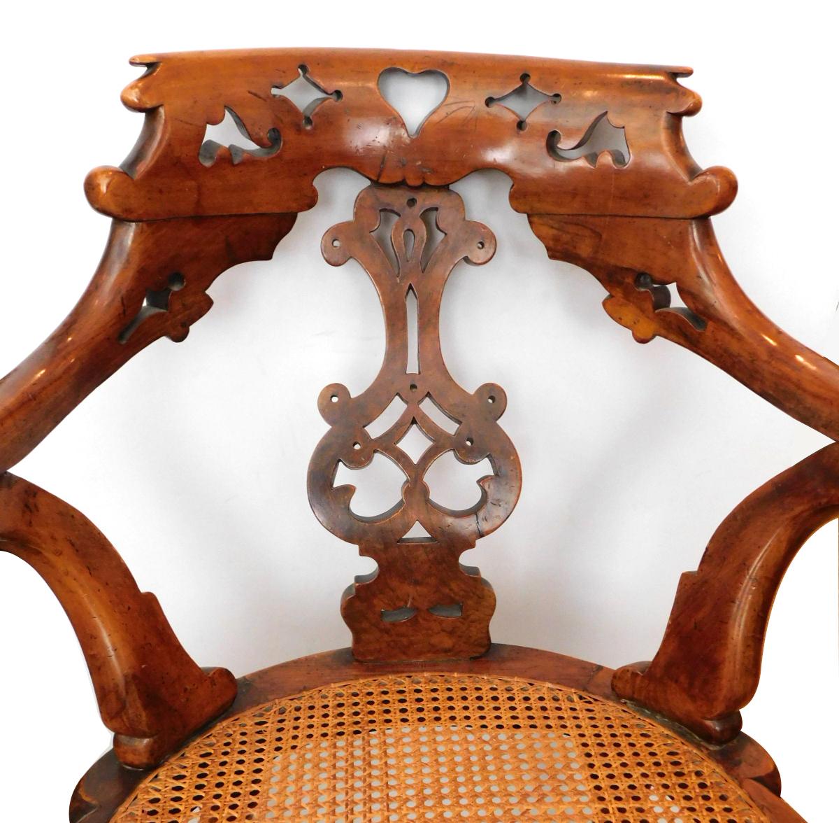 A Shapely English Yew Wood Captain's Chair 2