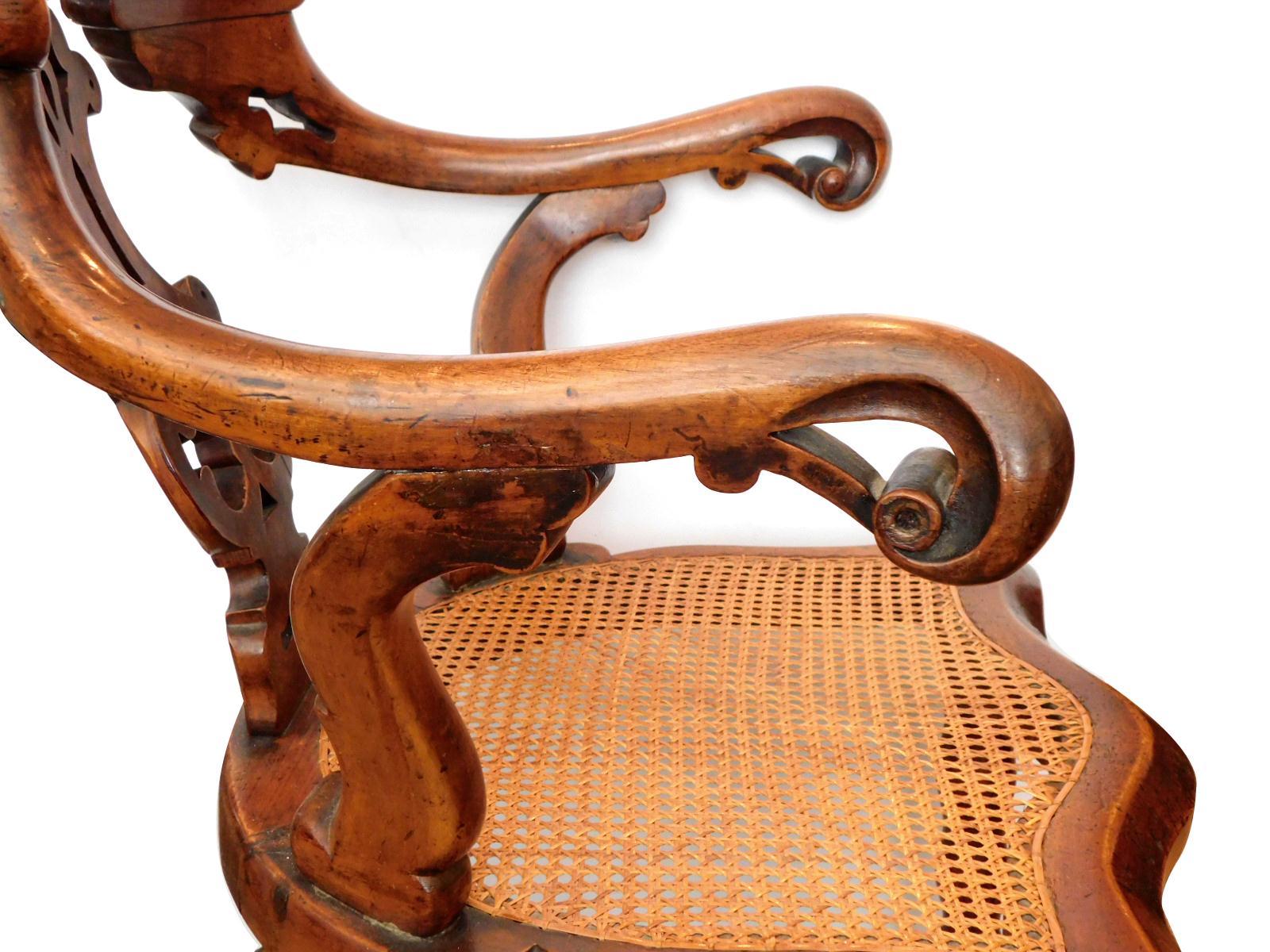 A Shapely English Yew Wood Captain's Chair 3