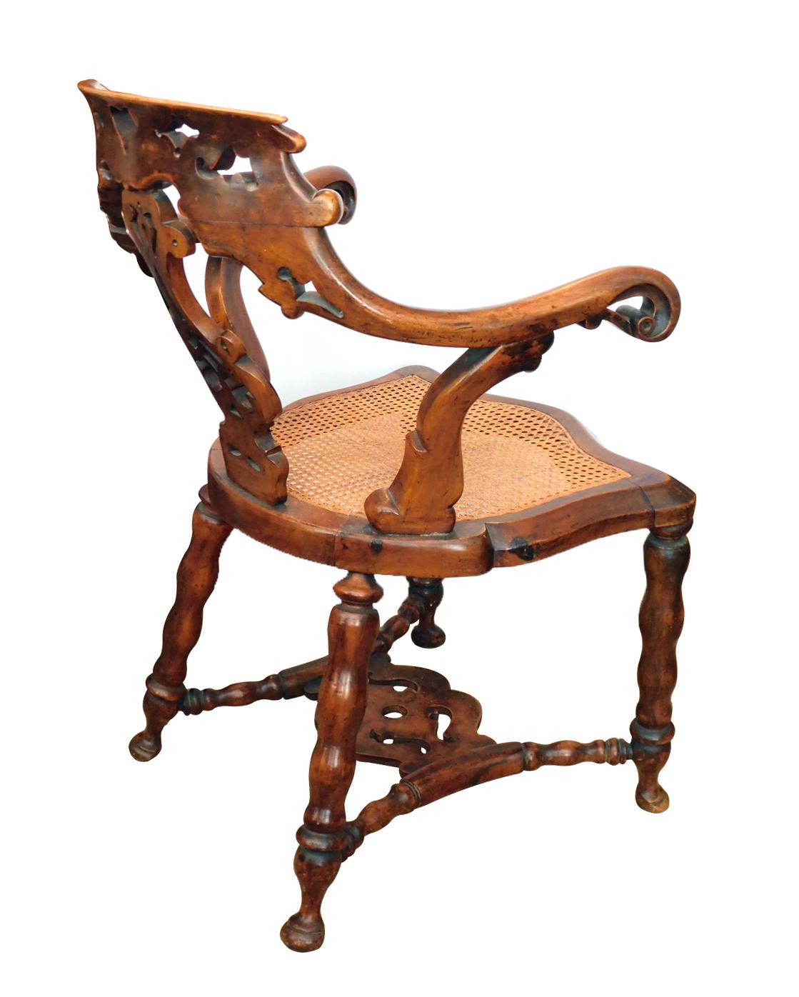 A Shapely English Yew Wood Captain's Chair 4