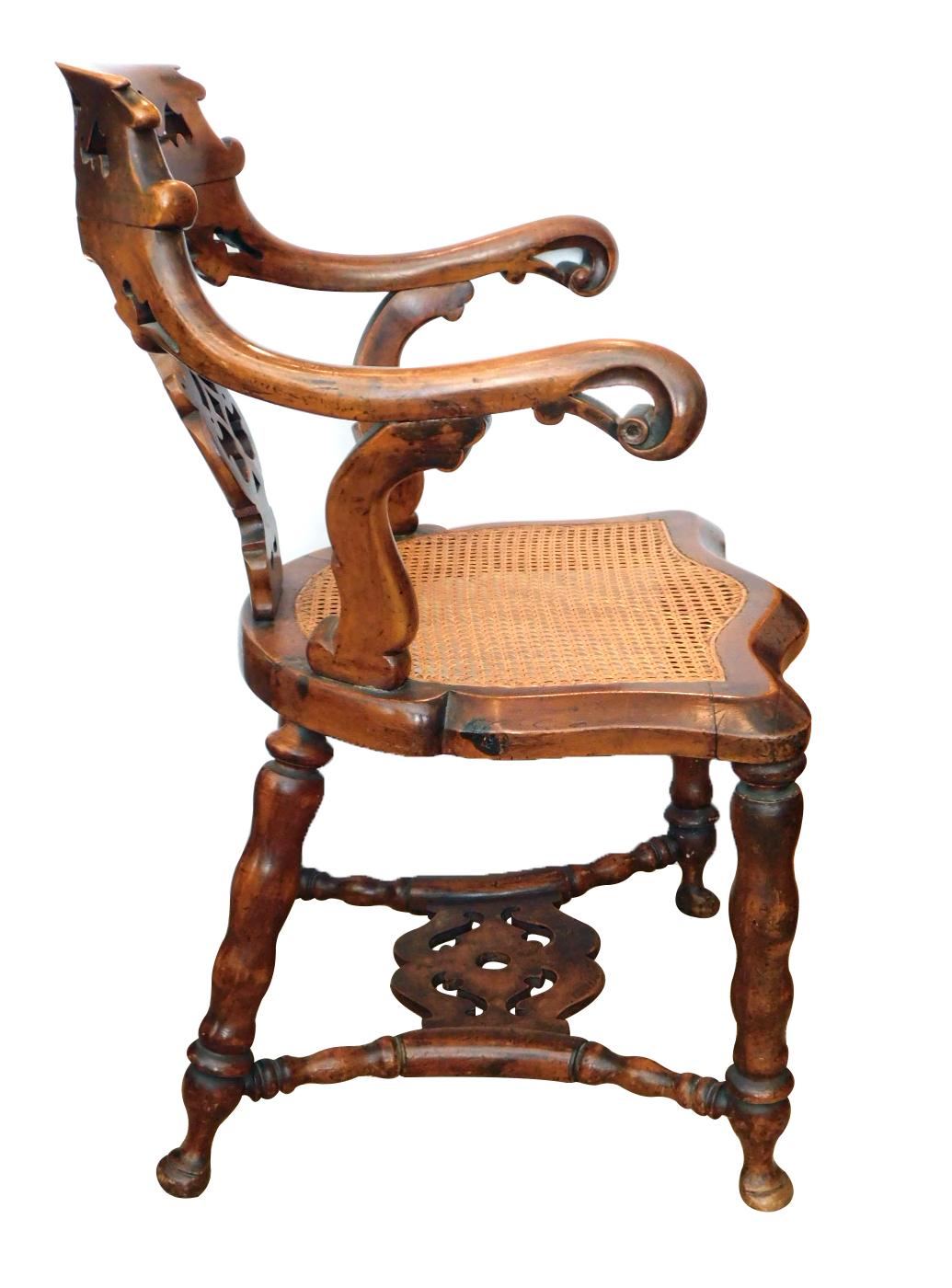 A Shapely English Yew Wood Captain's Chair 5