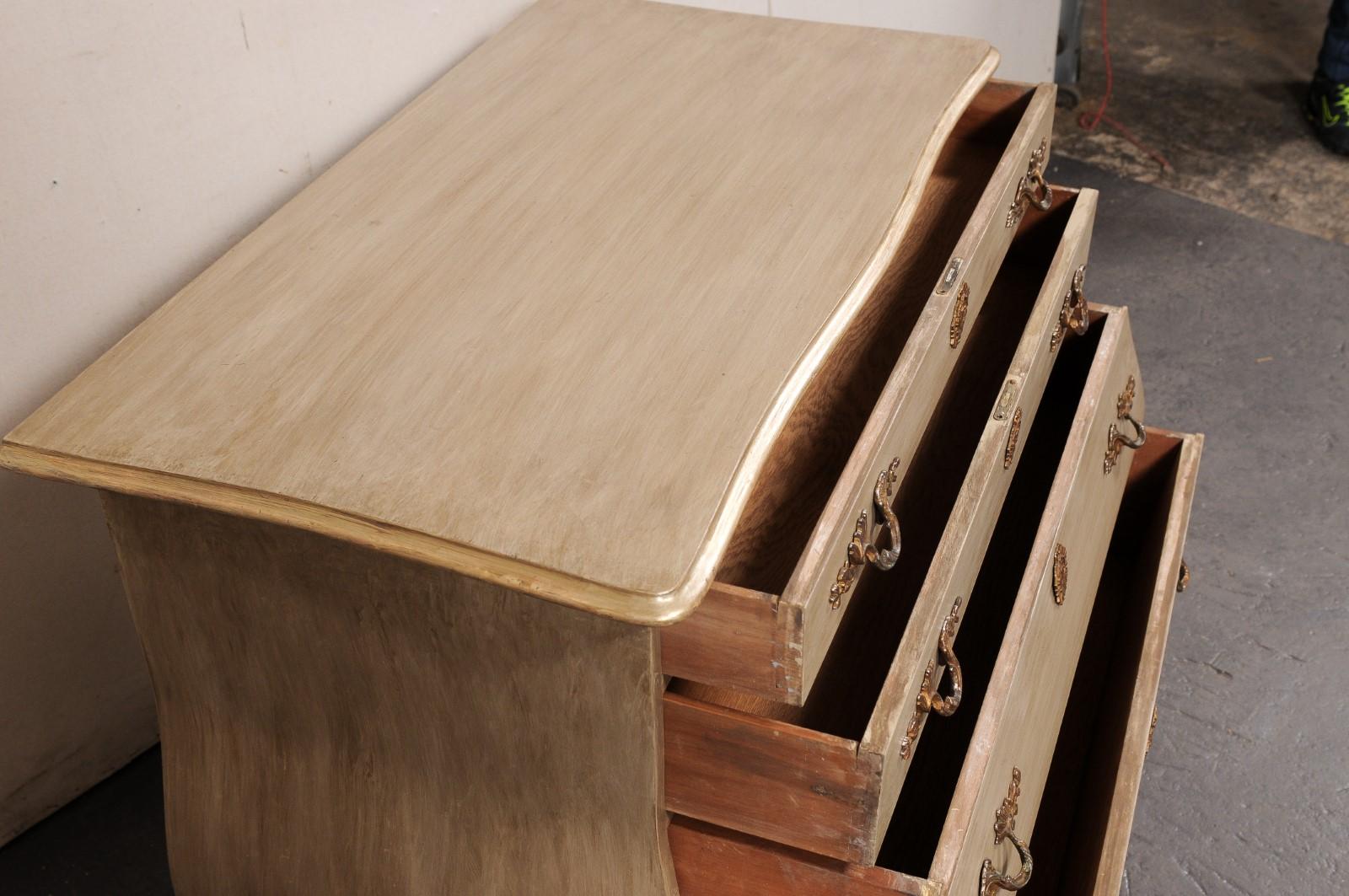 Wood A Shapely French Bombé Commode w/Nice Rococo Hardware For Sale