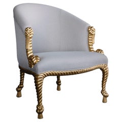 Shapely French Napoleon III Style Gilt-Wood Bergere