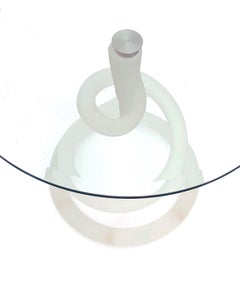 A Glass Table with Spiraling Glass Base by Italian Designer Ghibli