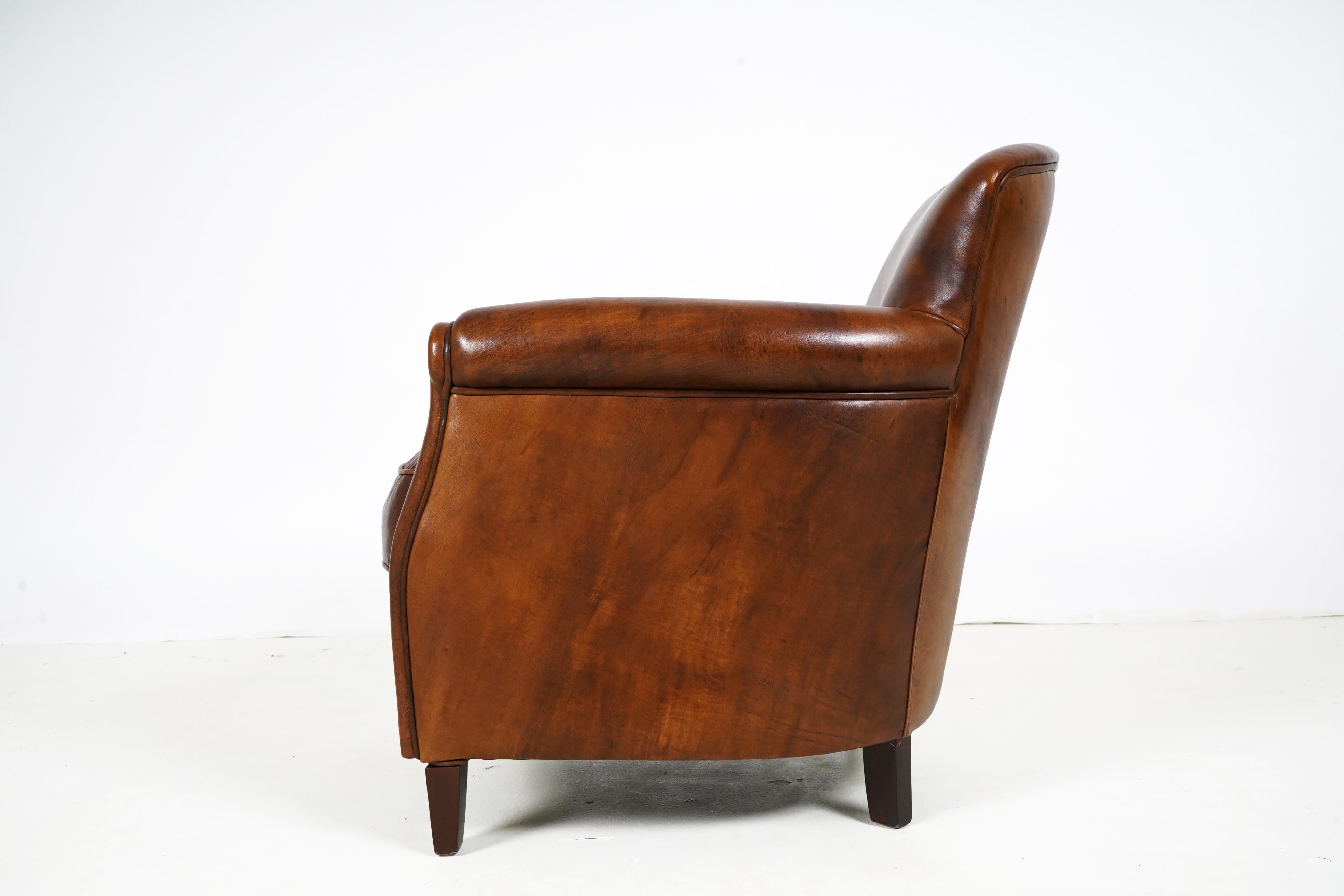 Sheepskin Leather Chair at 1stDibs