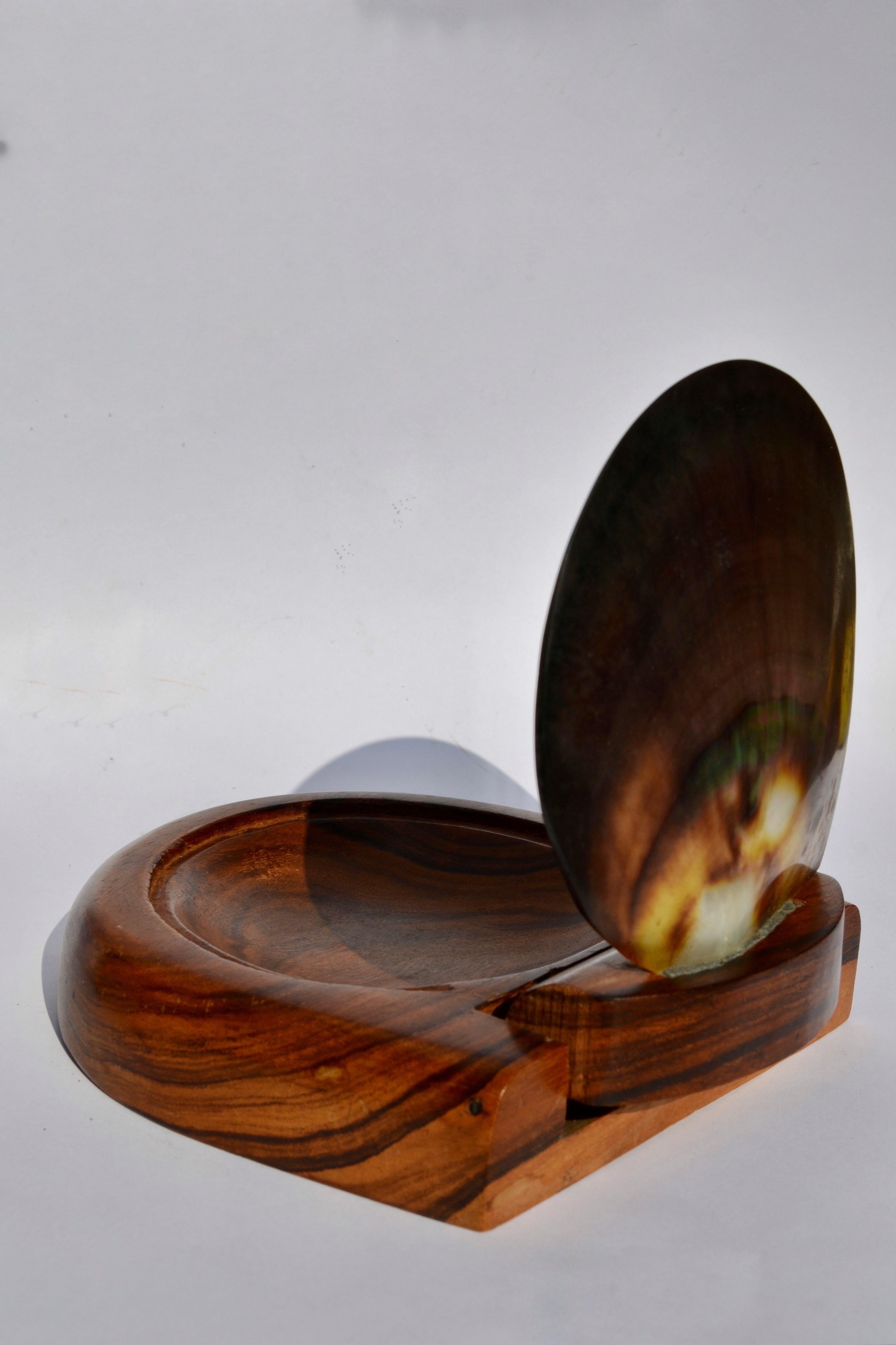 French A shell and carved wooden box in the style of Alexandre Noll, France, 1950s