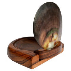 A shell and carved wooden box in the style of Alexandre Noll, France, 1950s