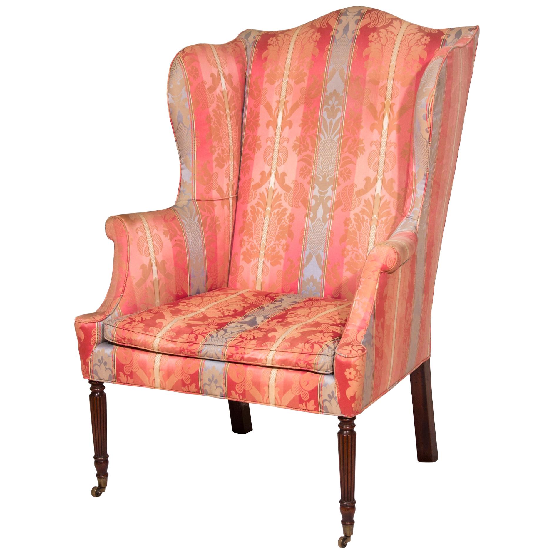 Sheraton-Federal Mahogany Wing Chair, New York, circa 1800 Duncan Phyfe Workshop For Sale