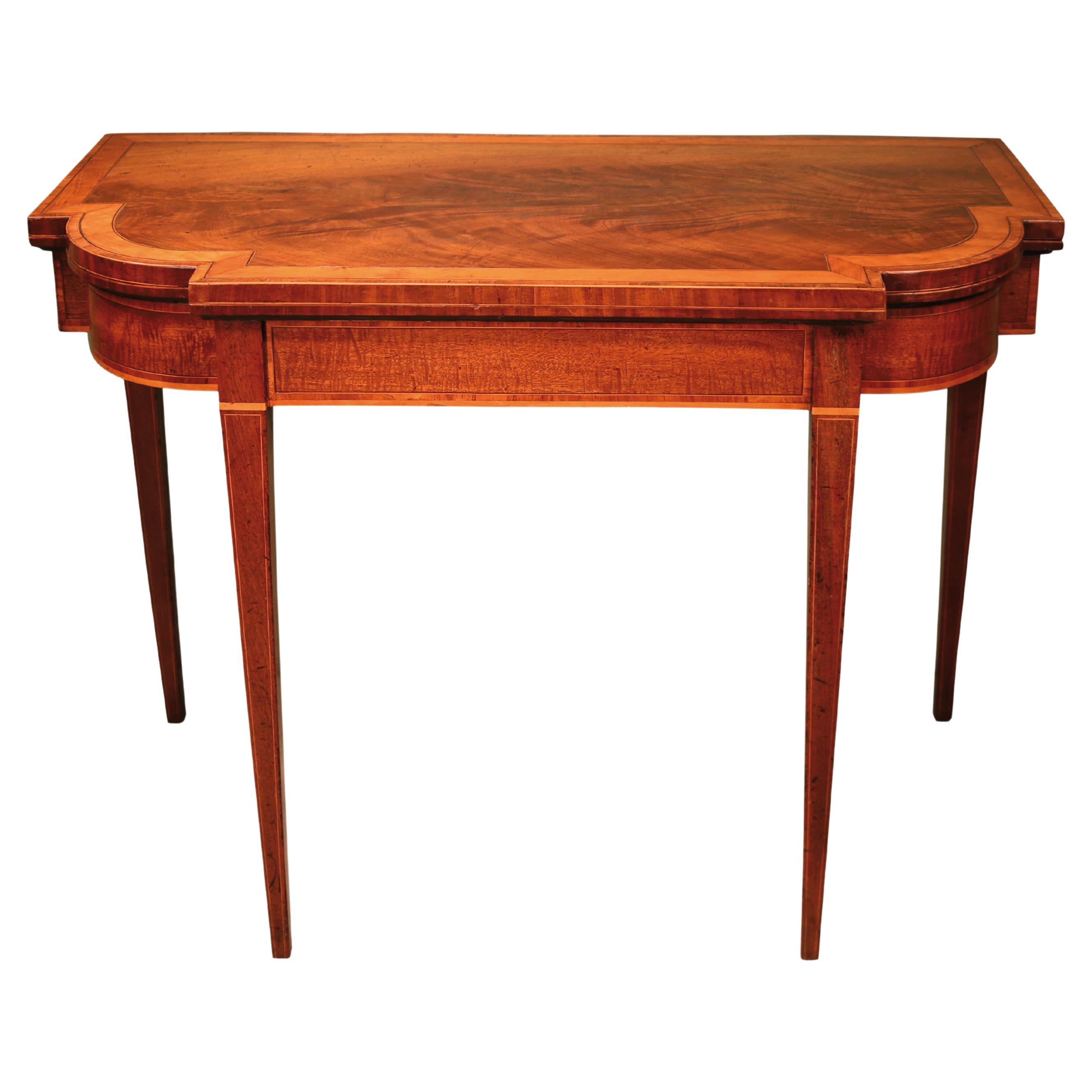 Sheraton Period Mahogany Breakfront Card Table For Sale