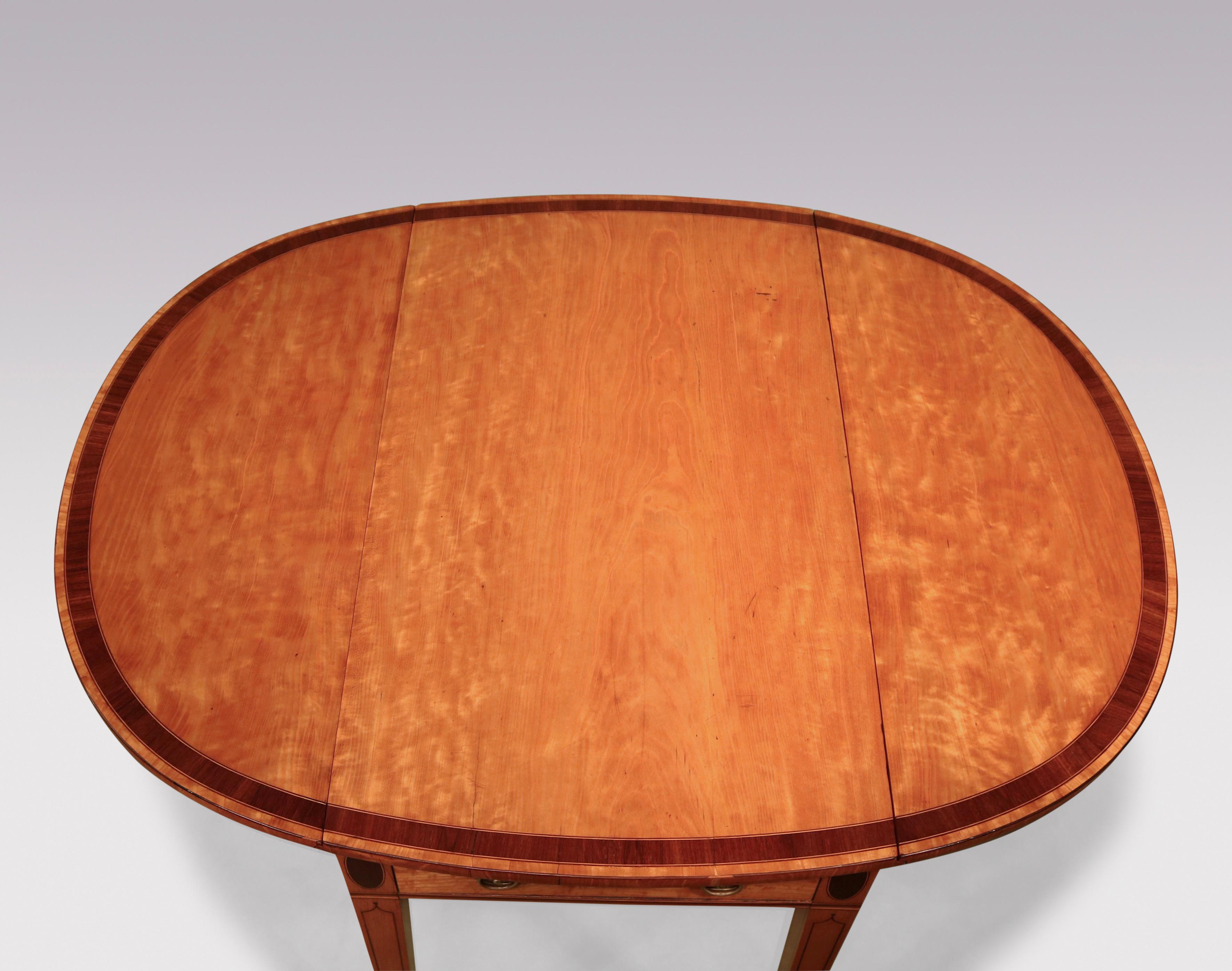 Sheraton Period Satinwood Pembroke Table In Good Condition In London, GB
