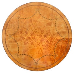 Sheraton Revival Satinwood Inlaid Side Table, 19th Century