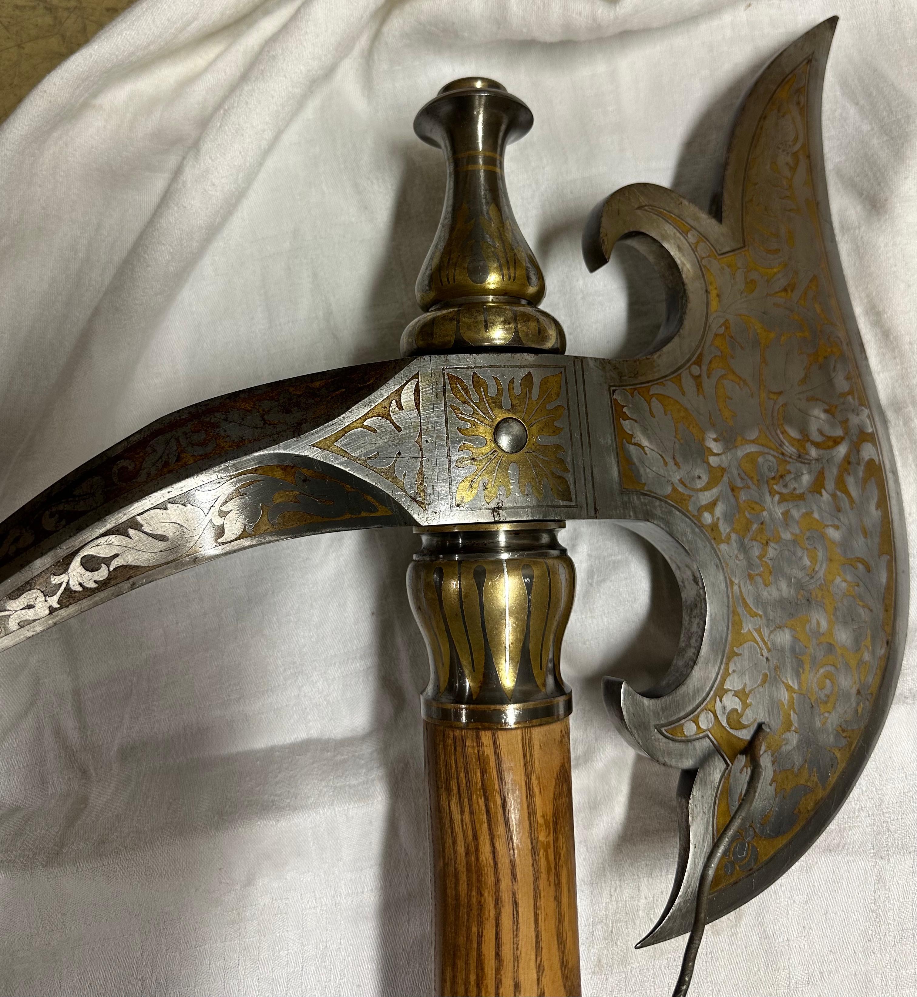 Shield and Pair of Axes, Gilt Steel, Late 19th C 1