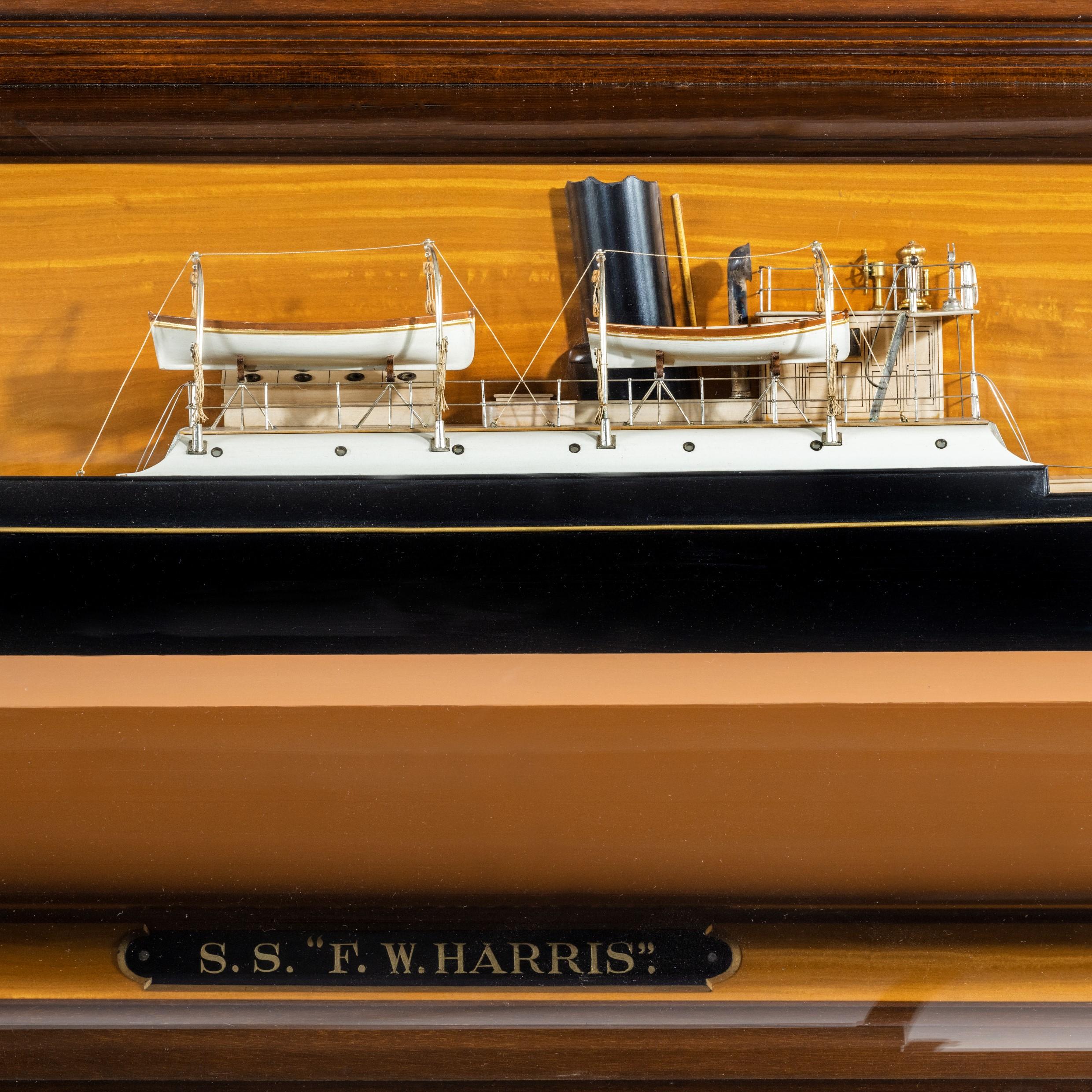 Shipyard Model of the Wooden Steam Ship ‘S.S. F.W.Harris’ For Sale 5
