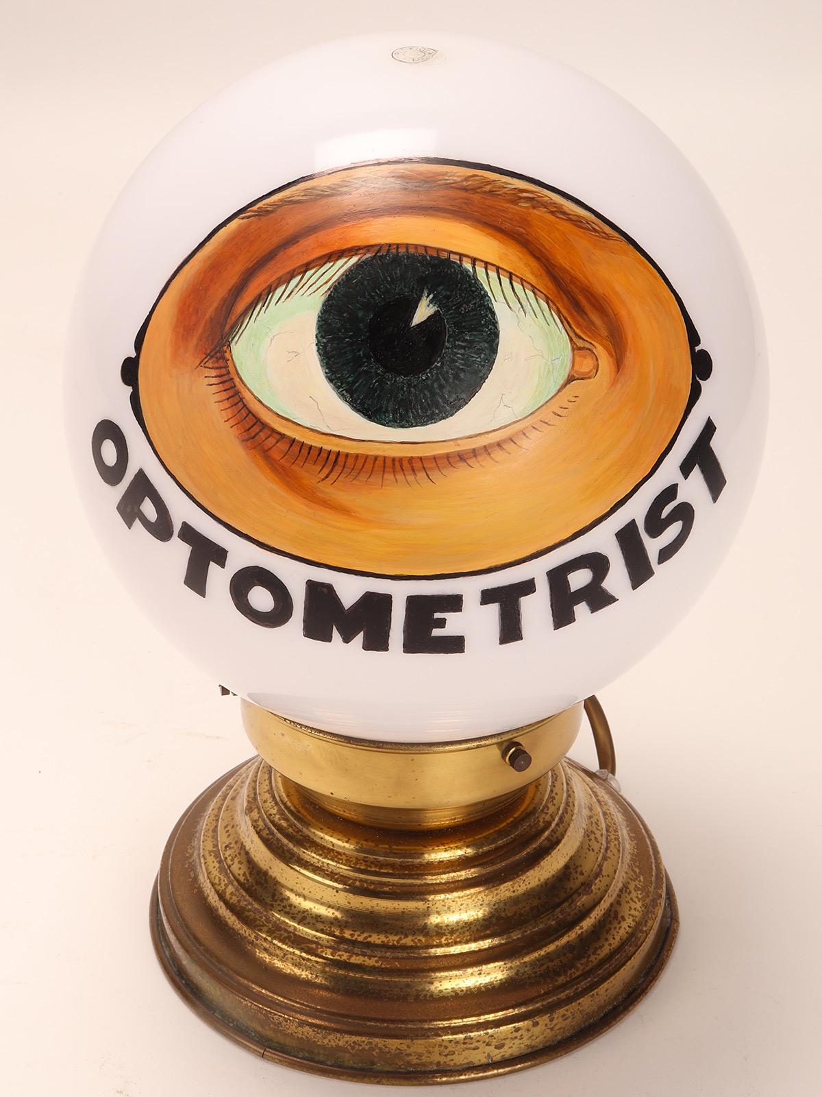 American Shop Window Lamp Sign for an Optometrist, USA1950 For Sale