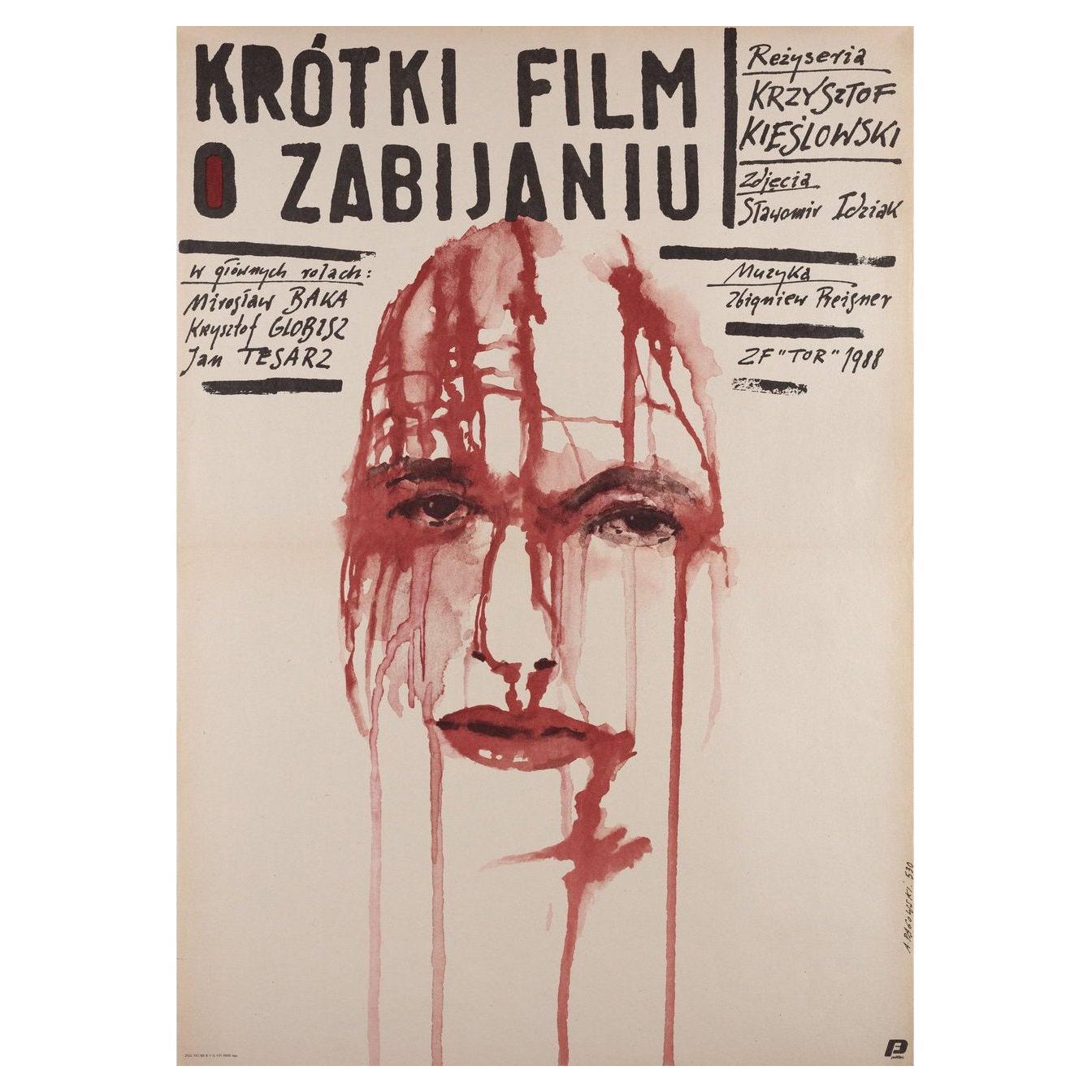 Kurzer Film über Killing, 1988, Polnisches B1, Filmplakat